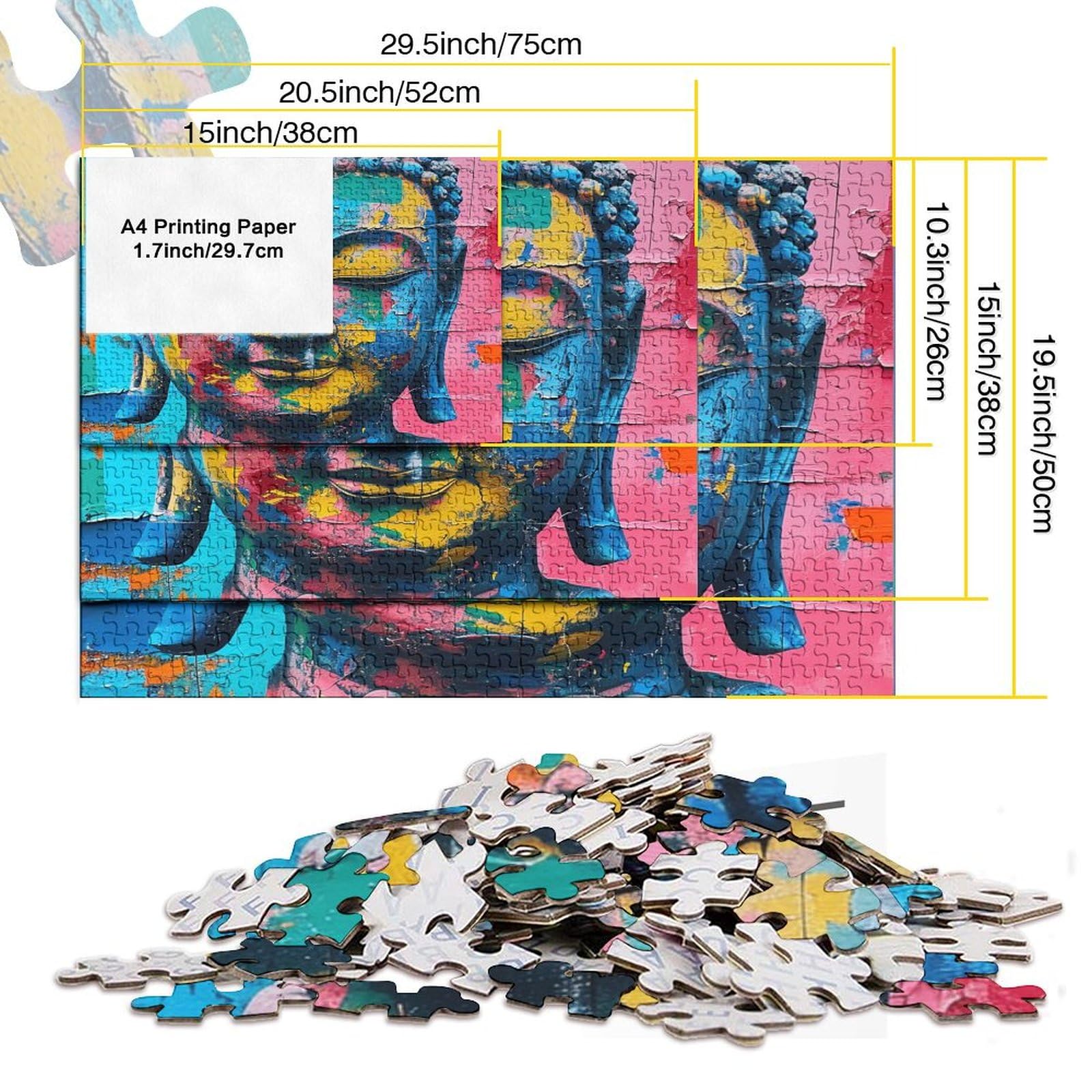 Puzzle da 1000 pezzi per adulti con pittura a colibrì, fantastici regali e giocattoli, adatto per adolescenti dai 14 anni in su, 26 x 38 cm