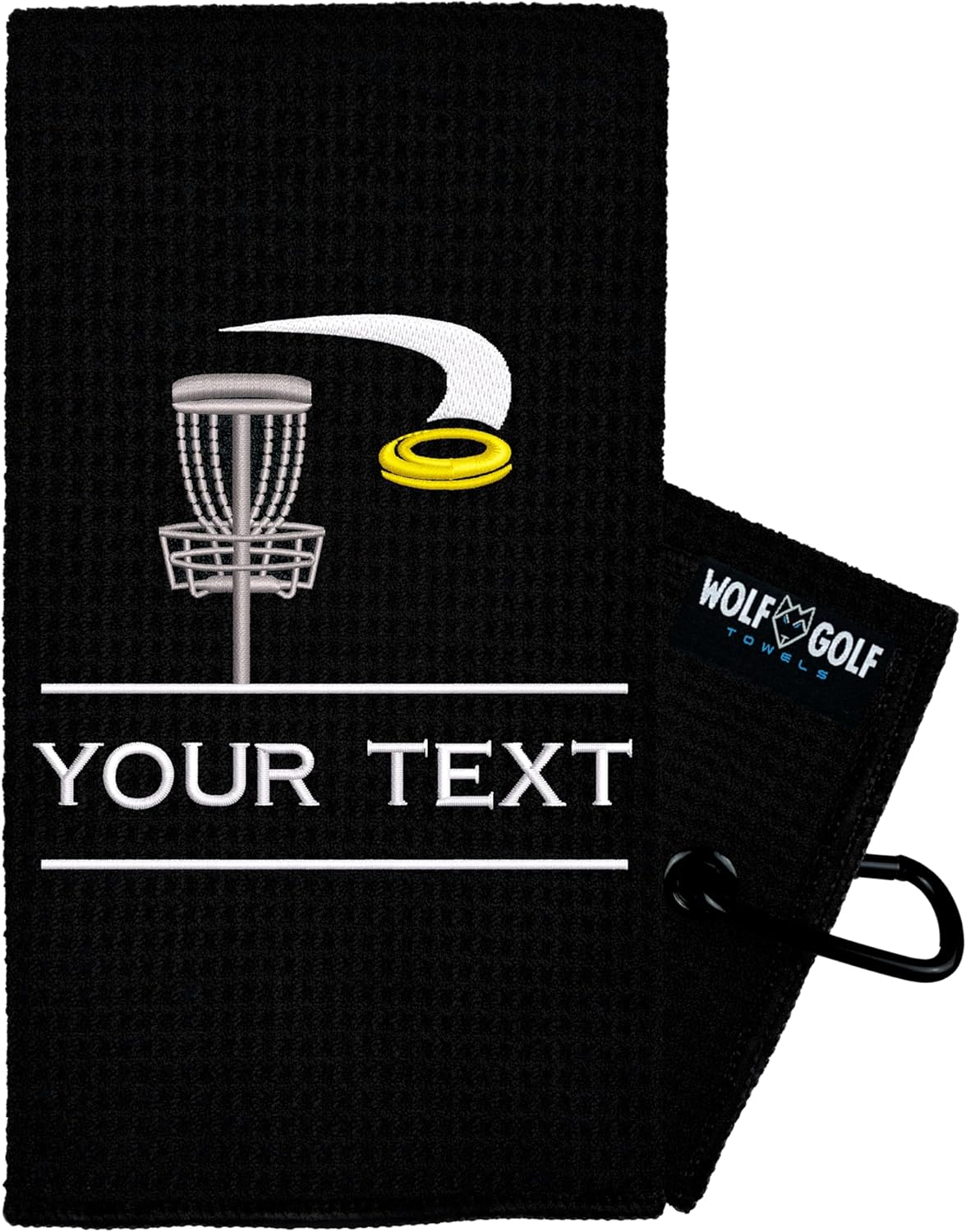 Personalized Custom Towel - Disc Golf Accessories - Disc Golf Gifts - Towel with Clip
