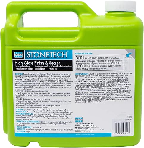 Miniatura 2 de StoneTech acabado sellador de alto brillo para piedra natural, loza y techada, 1 galón