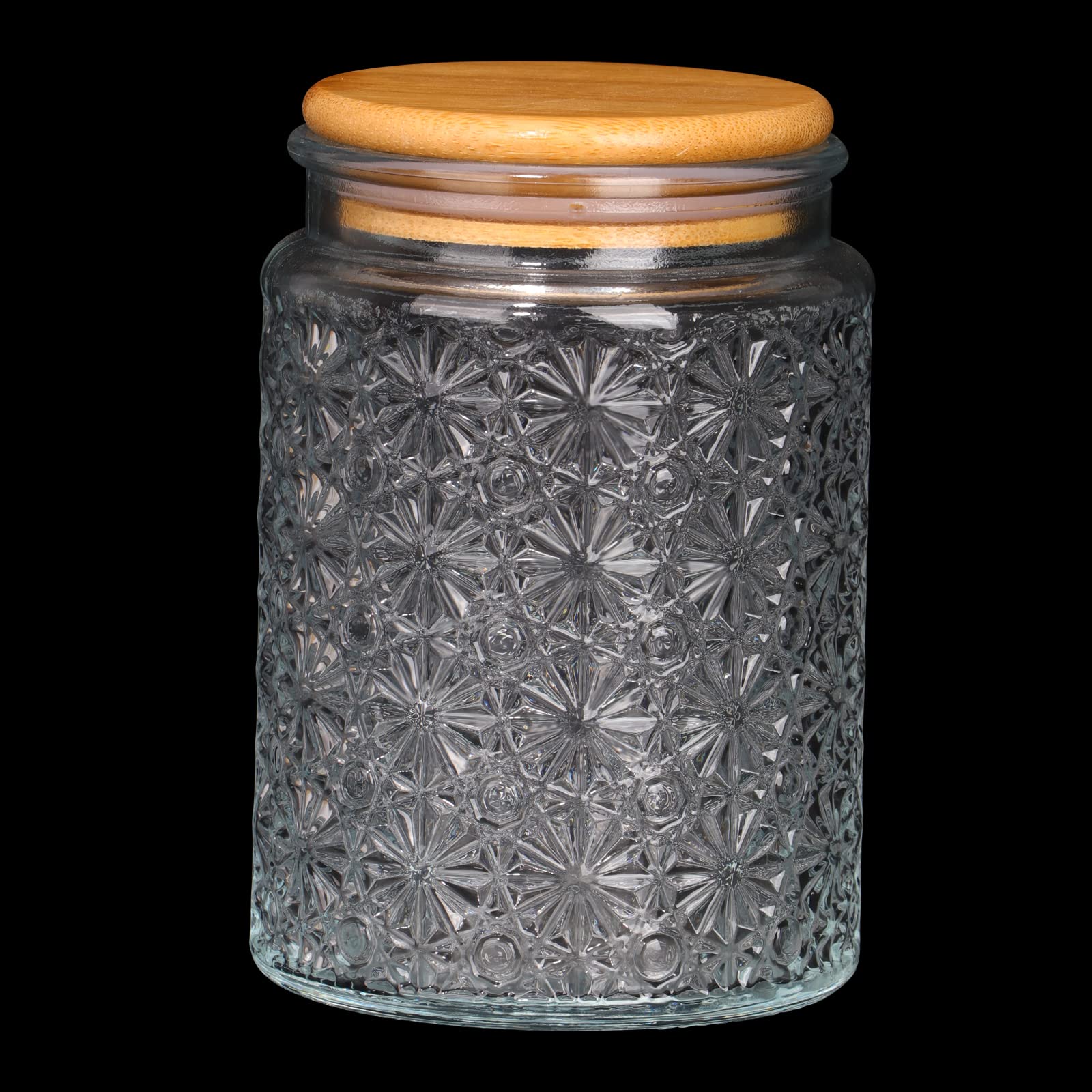 LINXIUAirtight Glass Food Jars with Bamboo Lid Canister Airtight Storage Jar Container Decorative Jars for Pantry Storage and Kitchen Organization 1 Pack