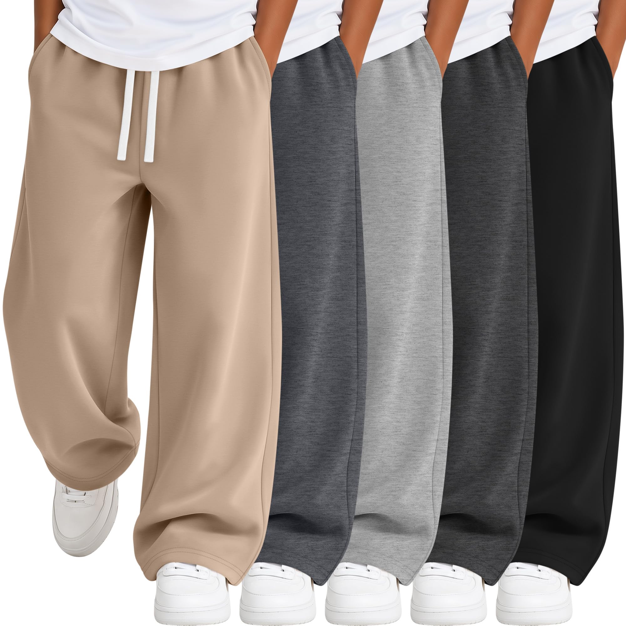 Confezione da 5 pantaloni larghi da ragazzo a gamba larga