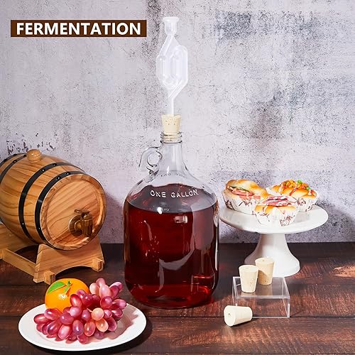 Miniatura 6 de 3 corchos de fermentación perforados para la mayoría de corchos cónicos de vidrio de 1, 3, 5, 6 galones, tapones de madera con esclusa de aire para