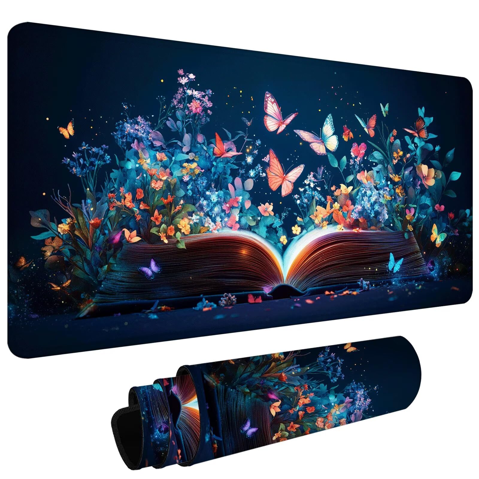Duża podkładka pod mysz na biurko, 1400 x 600 x 3 mm, gamingowa podkładka pod mysz, antypoślizgowa podstawa, zszyte krawędzie, zwiększona precyzja prędkości, mata komputerowa, mata ochronna na biurko