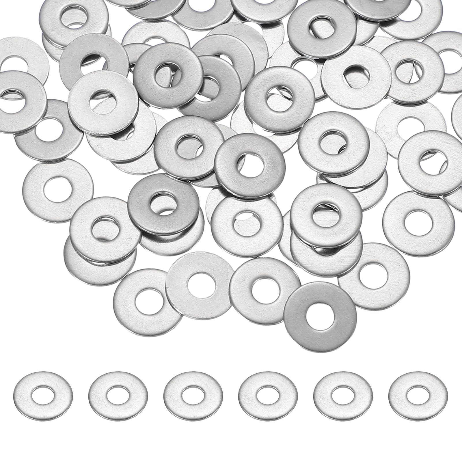 PATIKIL M5 x 15mm Metal Screw Washers Set, 66Pcs 304 Stainless Steel Flat Washers for Screws Bolts Factories Home Outdoor Projects