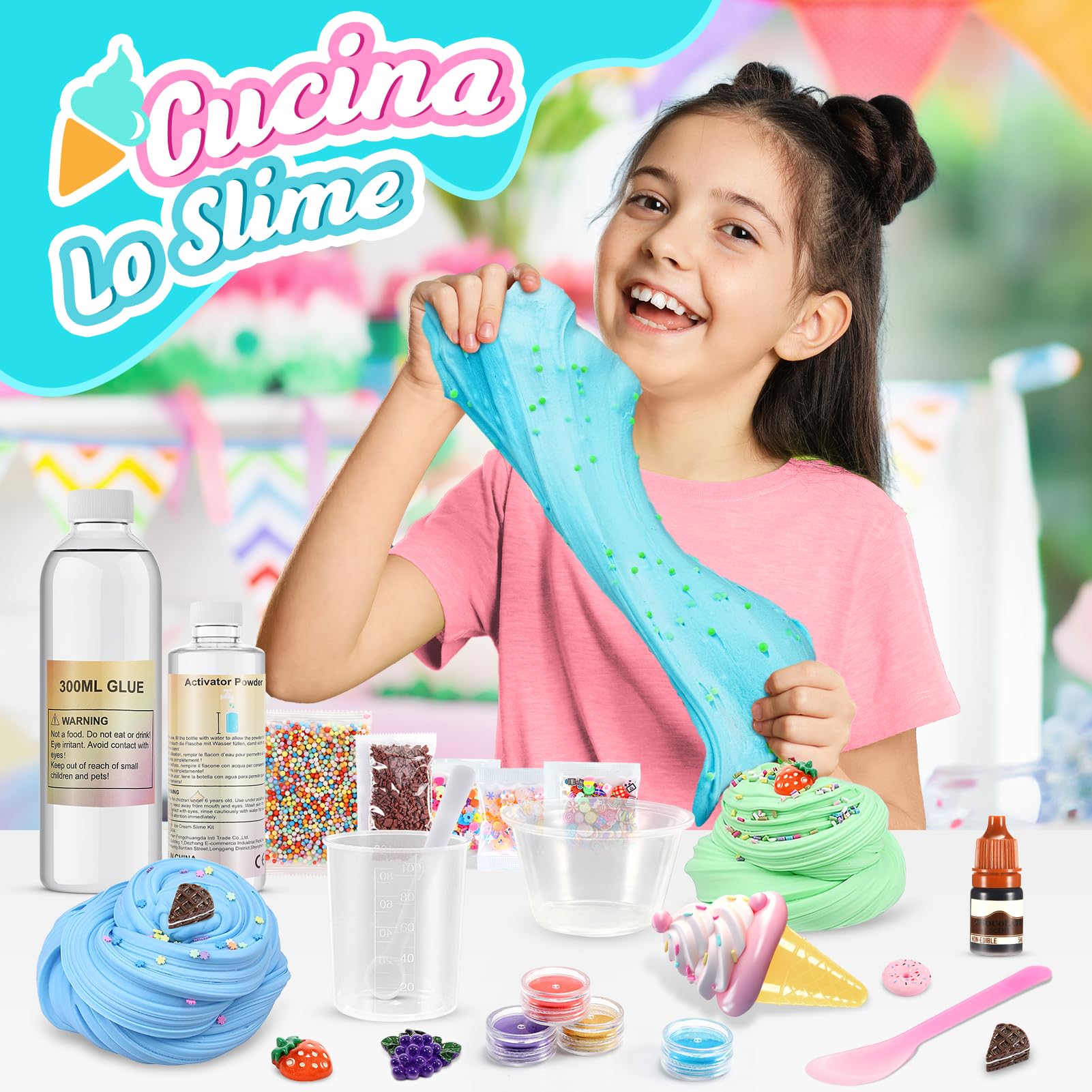 Adeokay Slime per Bambini, Giochi 6 7 8 9 10 11 12 Anni, Femmina Fluffy Regalo Giocattoli Bimba, Kit Lavoretti Creativi, Medio