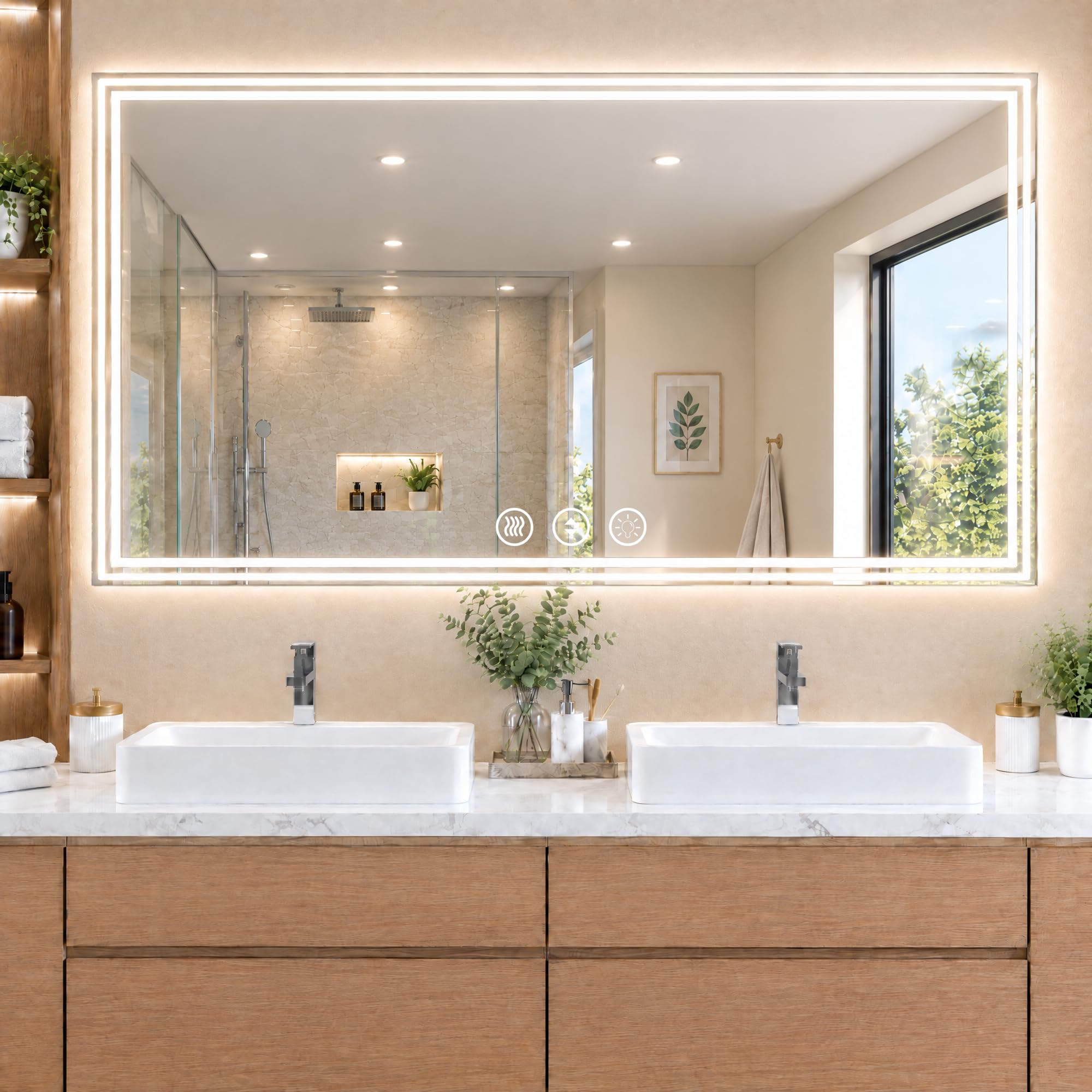 WTTY 84" x 32" LED Bathroom Mirror with Lights,ETL Listed