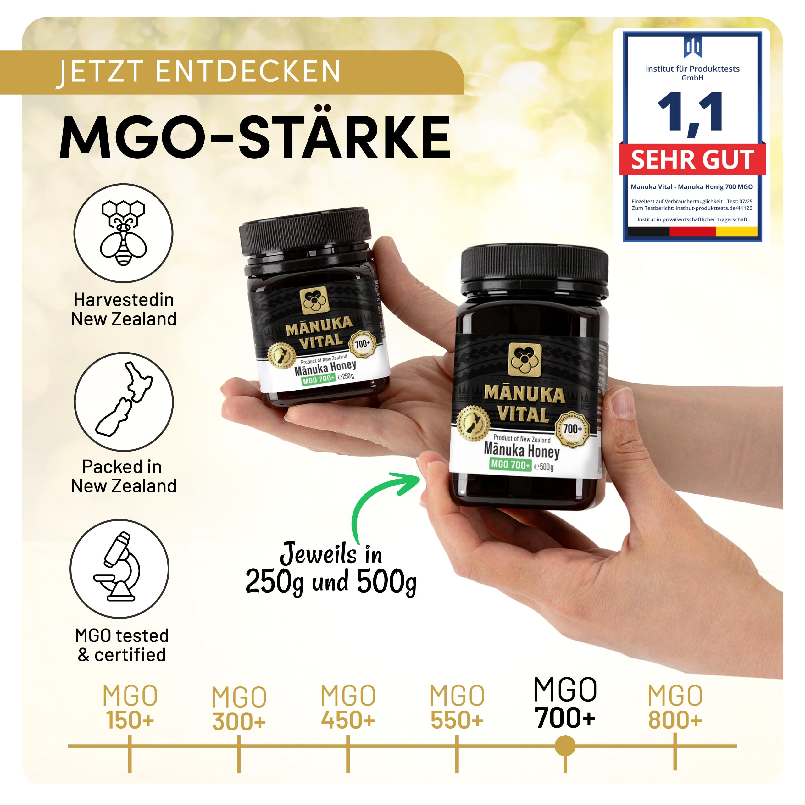 Manuka Vital MGO 700+ - Echter Manuka Honig 700 - In Neuseeland abgefüllt