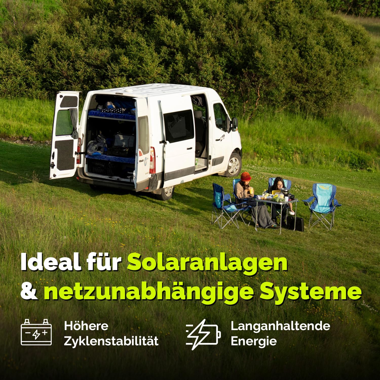 Electronicx GEL Caravan Versorgungsbatterie 100Ah 12V – Deep Cycle Wohnmobil Batterie 100 Ah – Solar 12 Volt GEL – Batterie Wohnwagen Boot Freizeit 278×175×190mm – Pluspol rechts