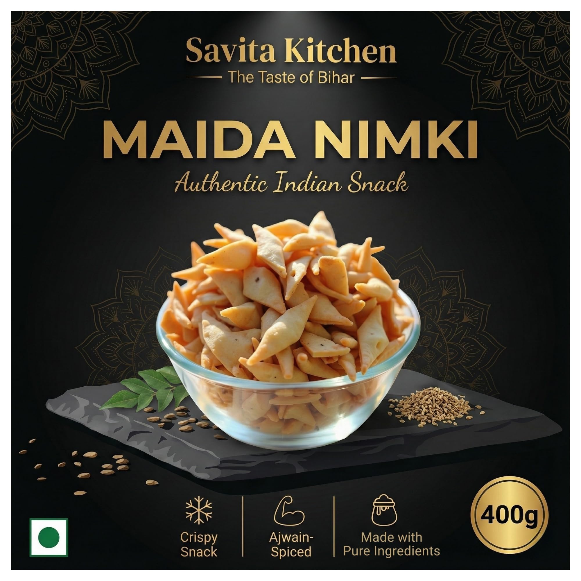 Savita Kitchen Maida Nimki | Crispy & Crunchy Homestyle Premium Namak Para | Traditional Authentic Ready-to-Eat Indian Tea/Chai Time Snack | No Preservatives | Homemade (400g, Maida Nimki)-image-12
