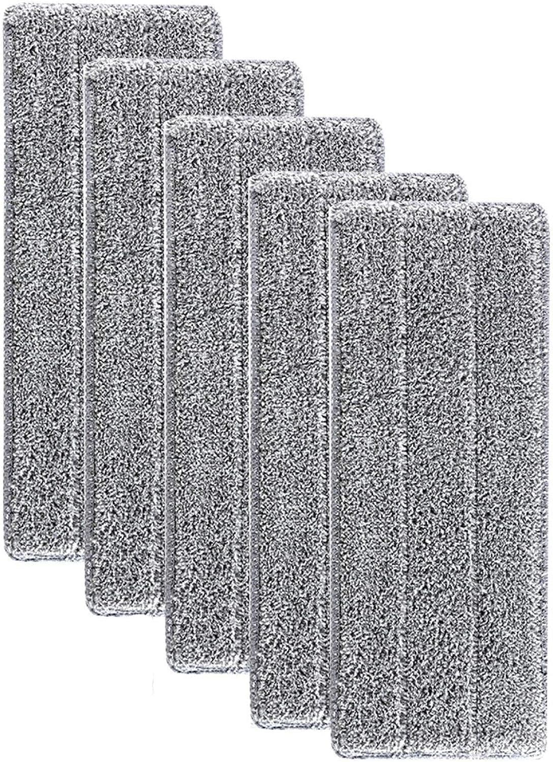 Generic Reusable Mop Pads, 5 Pack Flat Mop Pads, 12.6"" X 4.7"" Floor Mop Pads Refills Machine Washable Hard Wood Floor Pads, Wet Mop Pads Washable