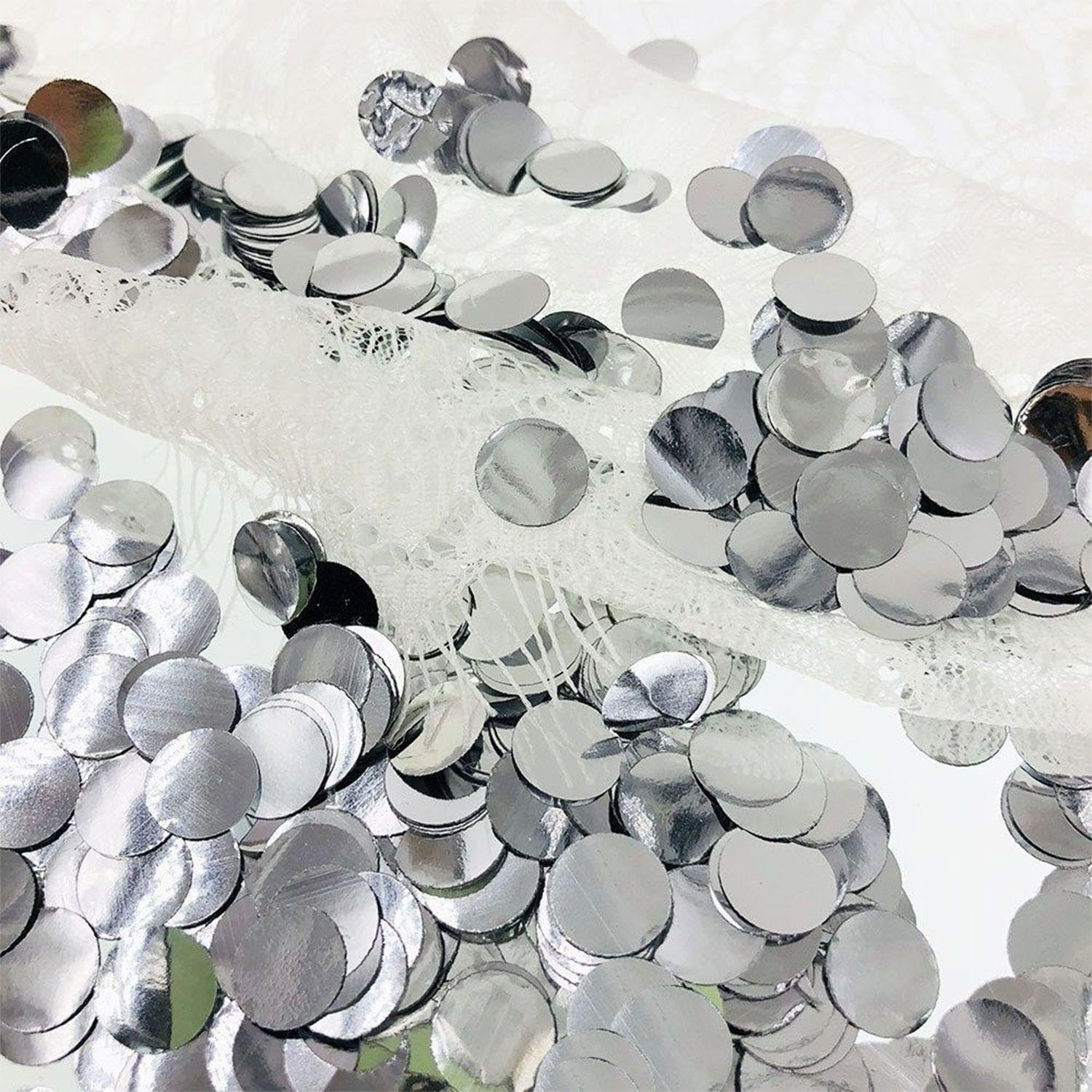 Lot De 1500 Confettis Ronds Argentés 1cm - Décoration Scintillante Anniversaire Et Mariage