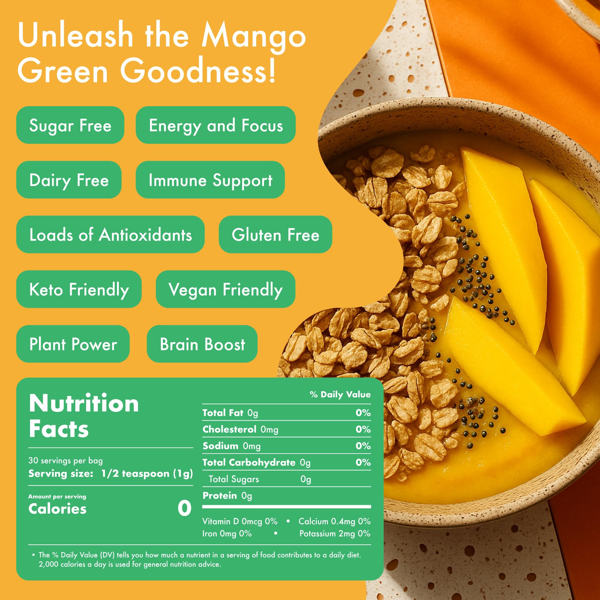 Mango Matcha Green Tea Powder From Japan - 1 06 oz 30 g - Ceremonial Grade Sugar Free — view 9