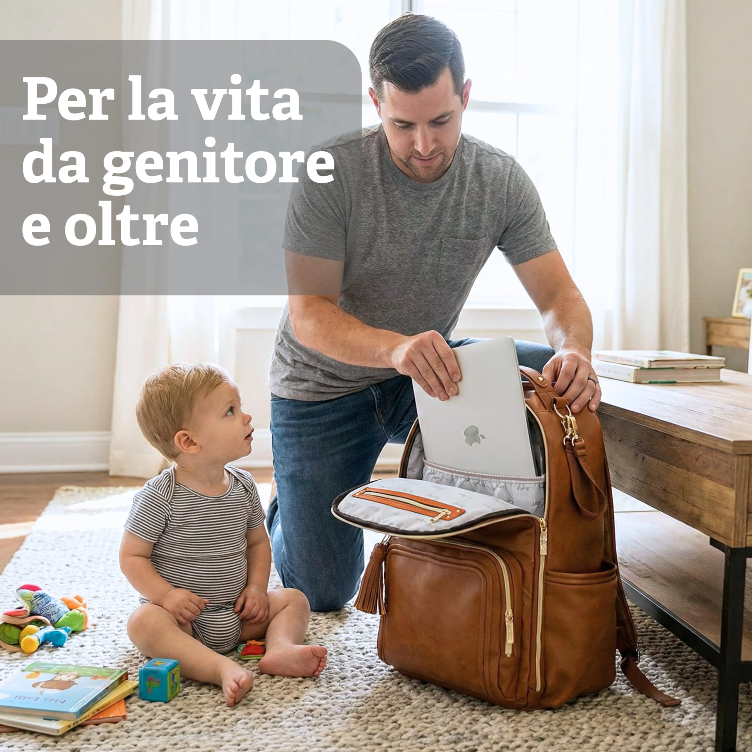 Itzy Ritzy Zaino Fasciatoio | Borsa Cambio con Materassino | Grande abbastanza per il loro mondo, organizzato per il tuo | 19 Tasche, Portabiberon Termici, Ganci Passeggino | Caffè e Panna