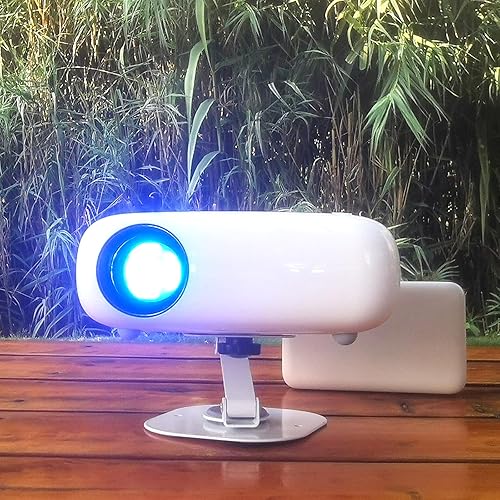 Mini proyector HD, alimentado por Powerbank, 10000 lúmenes portátil con trípode para viajes al aire libre, compatible con Android, iOS, Windows, TV