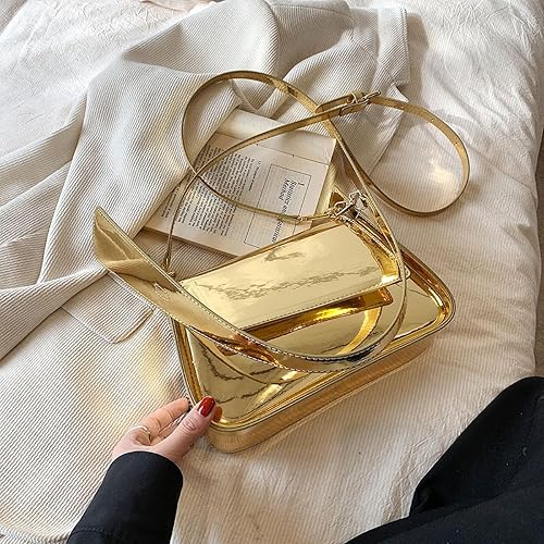 Miniatura 3 de TRBSXRT Y2K - Bolso de mano para mujer, bolso de noche con purpurina de cuero, bolsos de fiesta, bonitos bolsos metálicos para el hombro