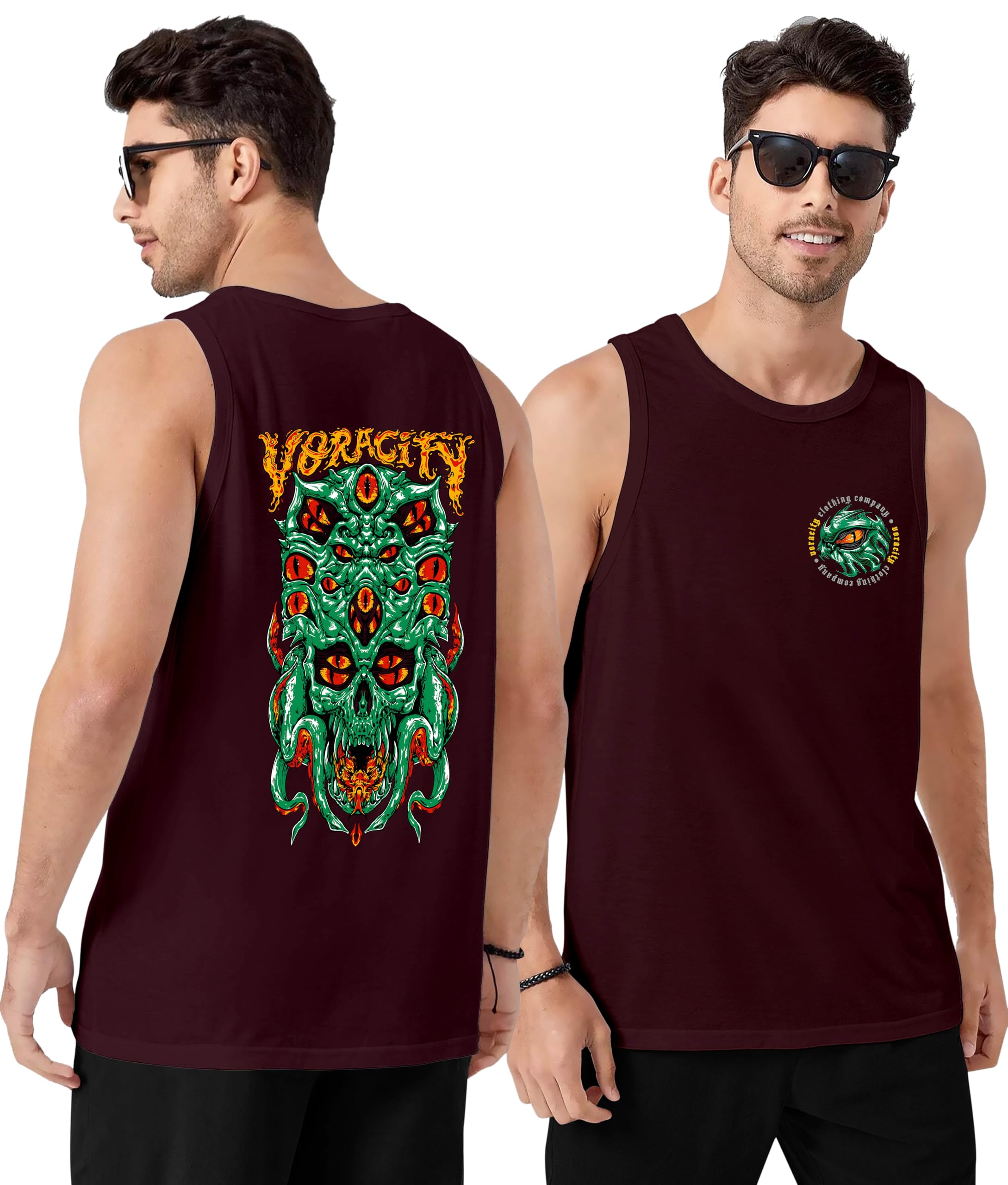 wyatt Regular Fit Cotton Printed Vest for Men | 100% Cotton Fabric (Pack of 1) Maroon-picture-22