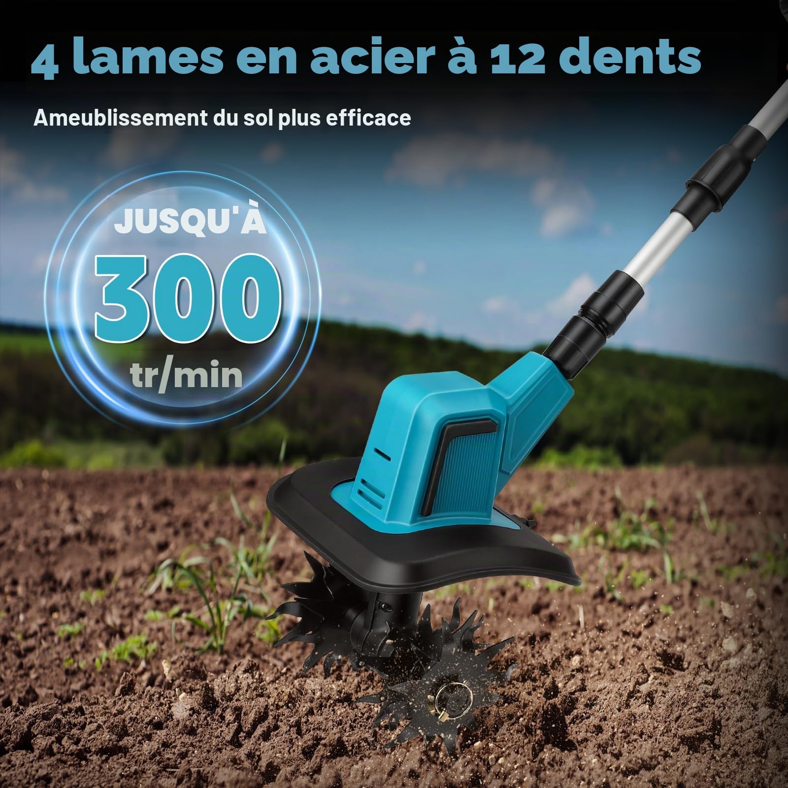 Motoculteur sans Fil pour Makita 18V (sans Batterie)