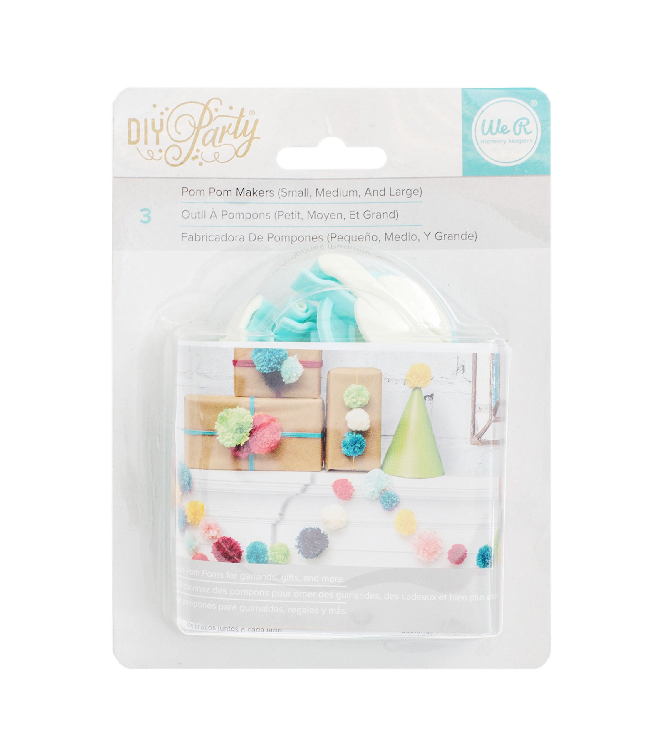 American CraftsWe R Memory Keepers 0633356607885 Embellishment Basic Tool Pom Maker (3 Piece), White