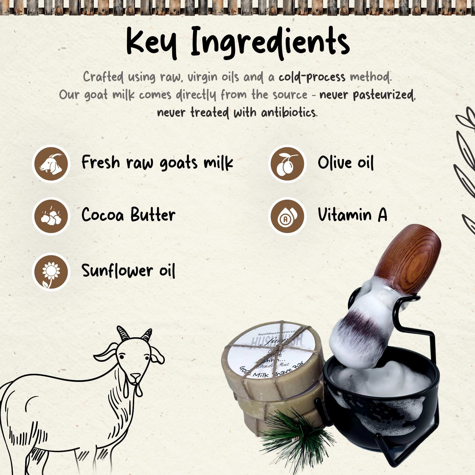 Sapone da barba da uomo fatto a mano con latte di capra, olio d'oliva e burro di cacao, senza plastica, confezione da 3 (patchouli, albero del tè, lavanda e menta)