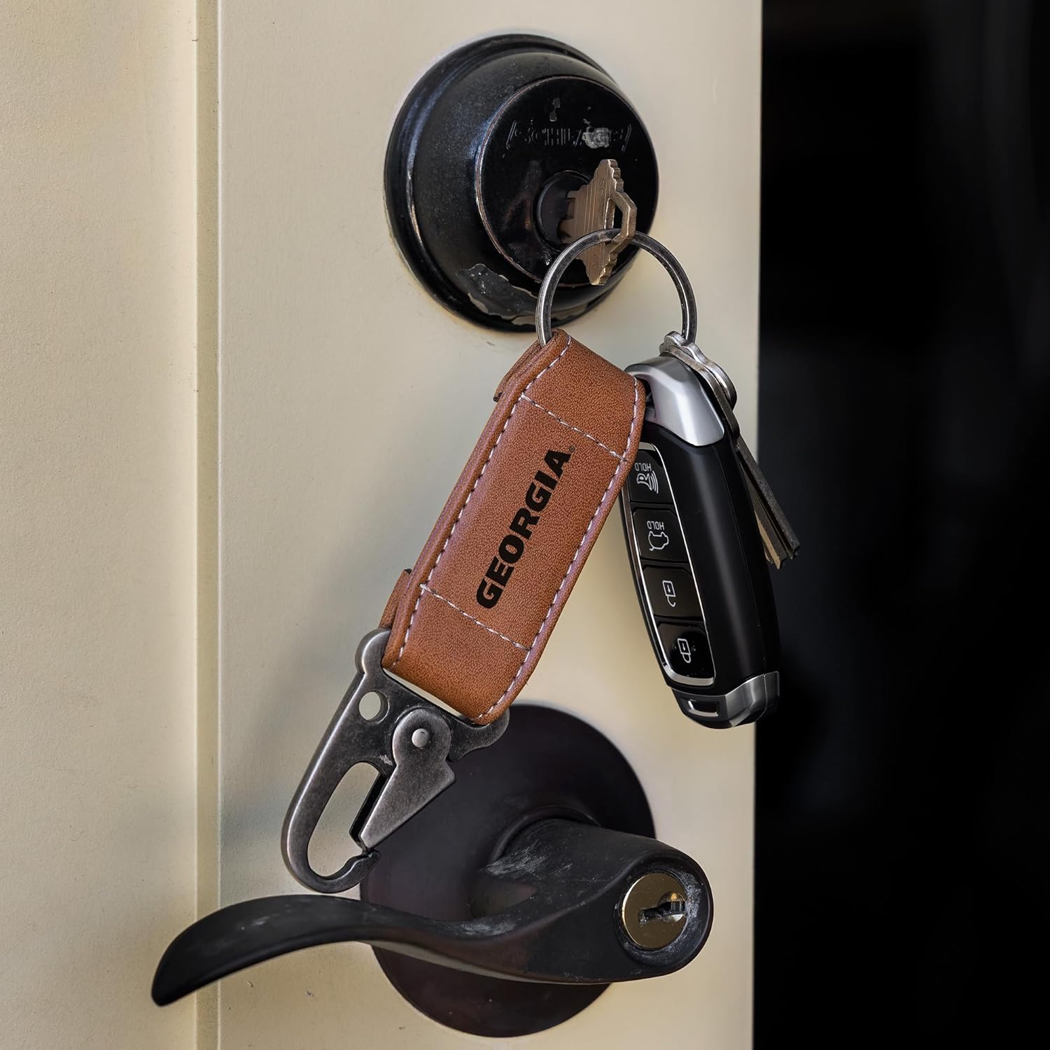 Rico Industries NCAA Georgia Bulldogs Laser Engraved Carabiner Keychain