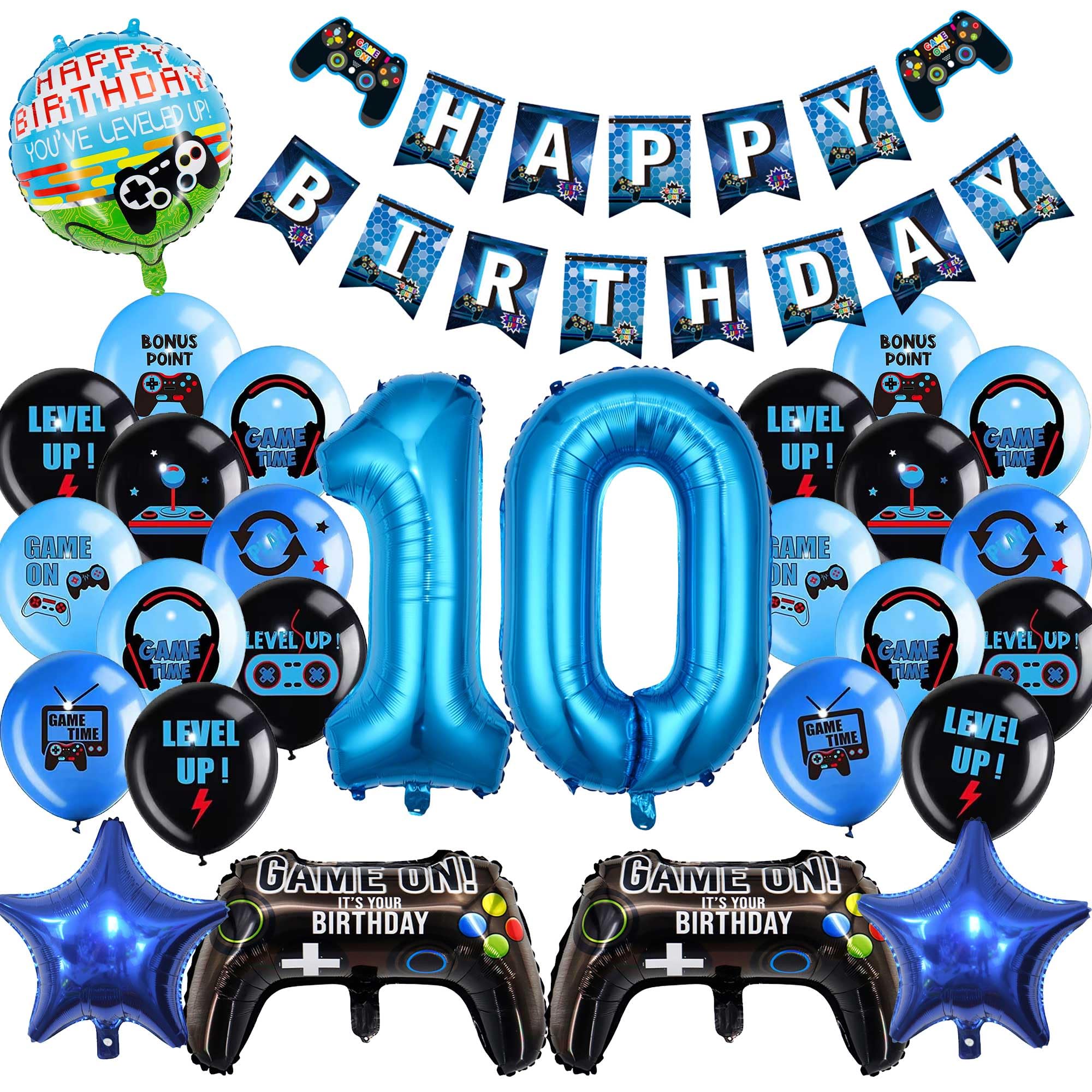 Kit Completo Decorazioni Compleanno A Tema Videogiochi | Striscione, Palloncini, Tovaglia | Per Feste Bambini - Foto 3