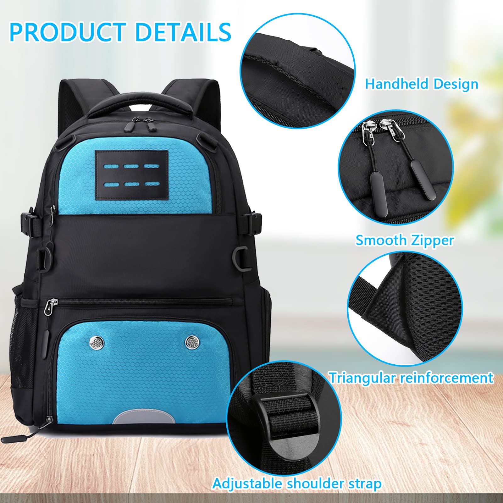 Aisny Bolsa de Baloncesto 30x20x49cm Mochila de Fútbol con Compartimiento para Balones y Zapatos