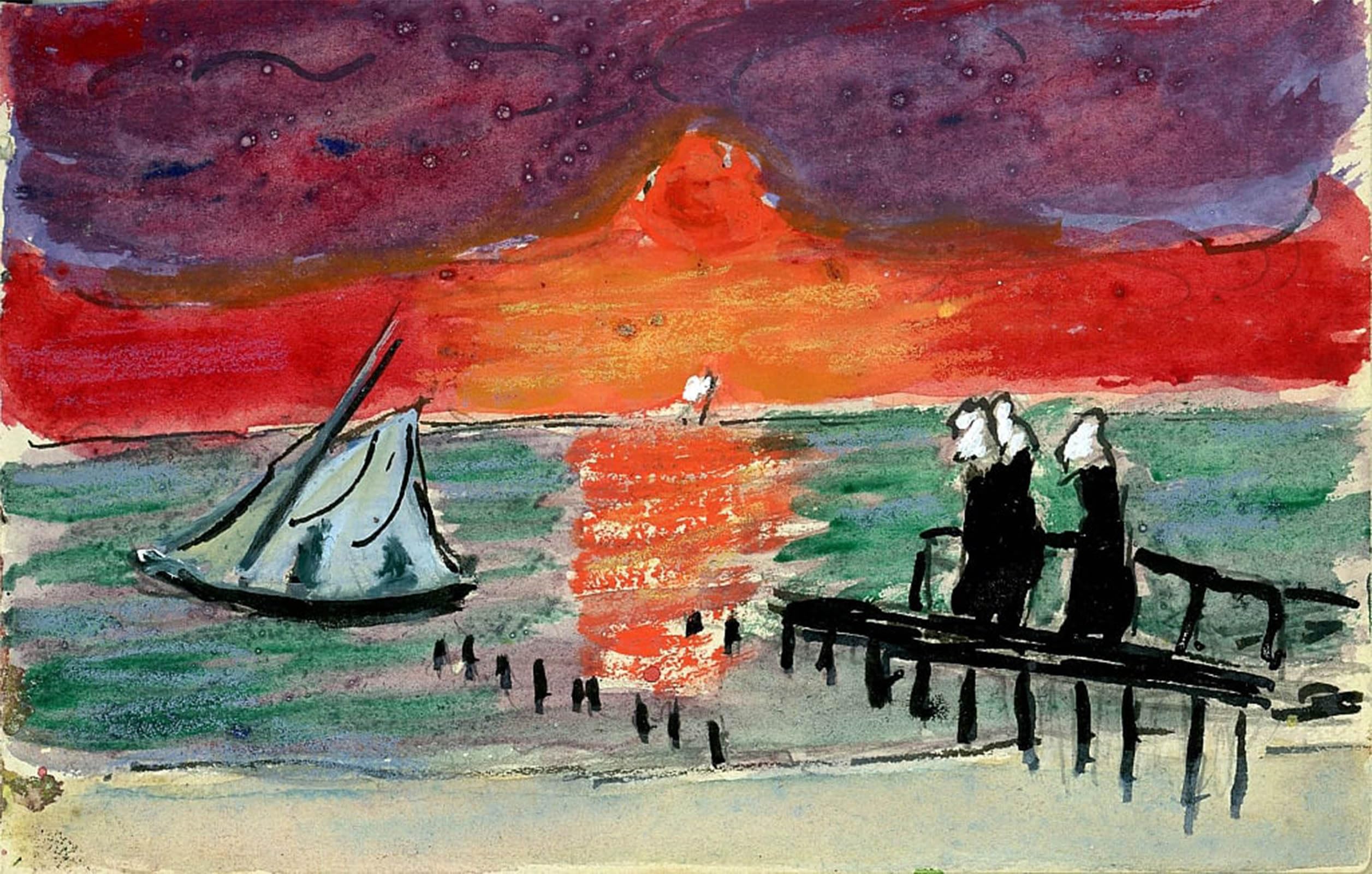 POSTERIIk Vintage Print Pop Art Landscape Artwork Baltic Sea S by Marianne Von Werefkin Art Prints for Office Home Decor 60x90cm