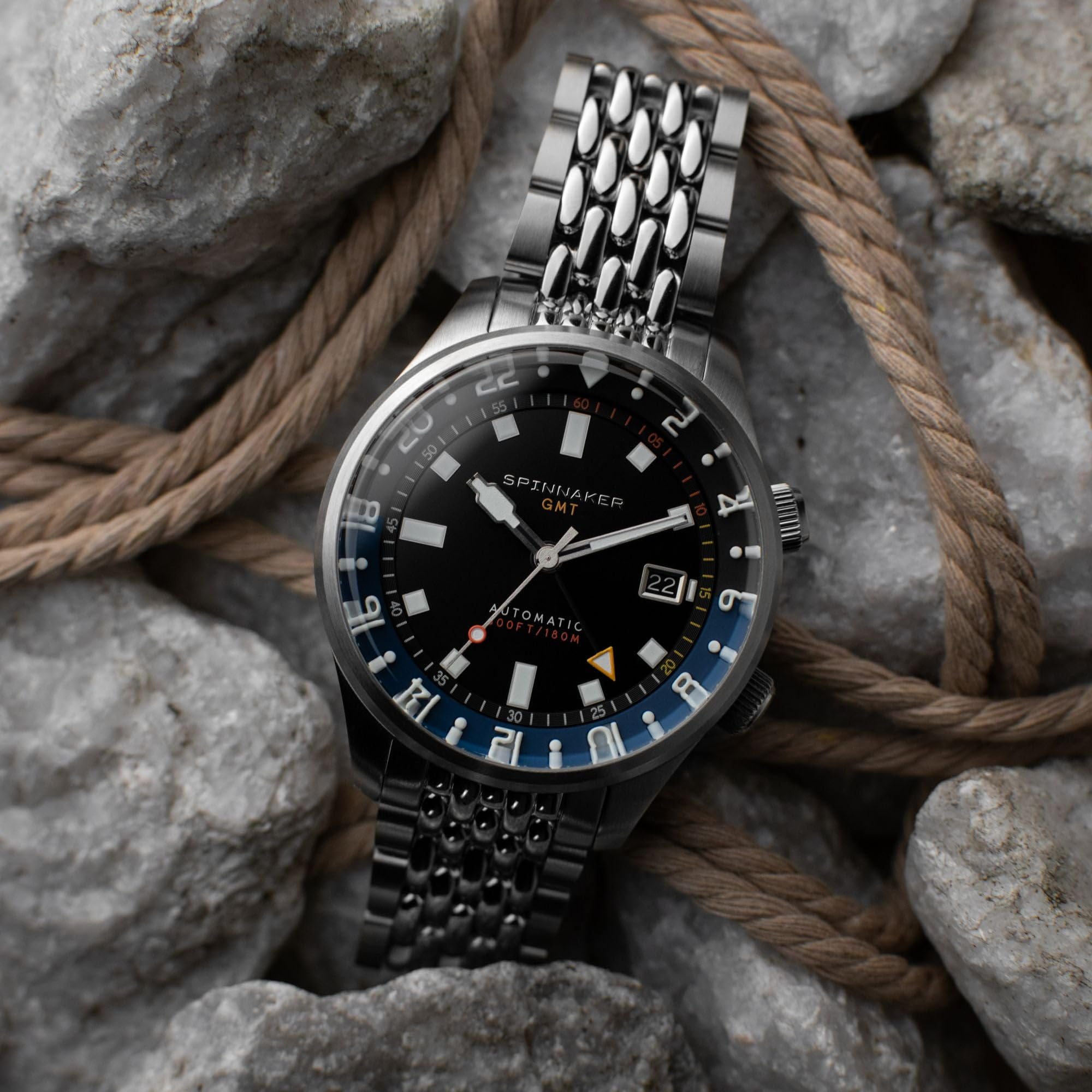 Spinnaker Bradner GMT SP-5121 - Orologio automatico da uomo, 42 mm, con cinturino in acciaio inox massiccio