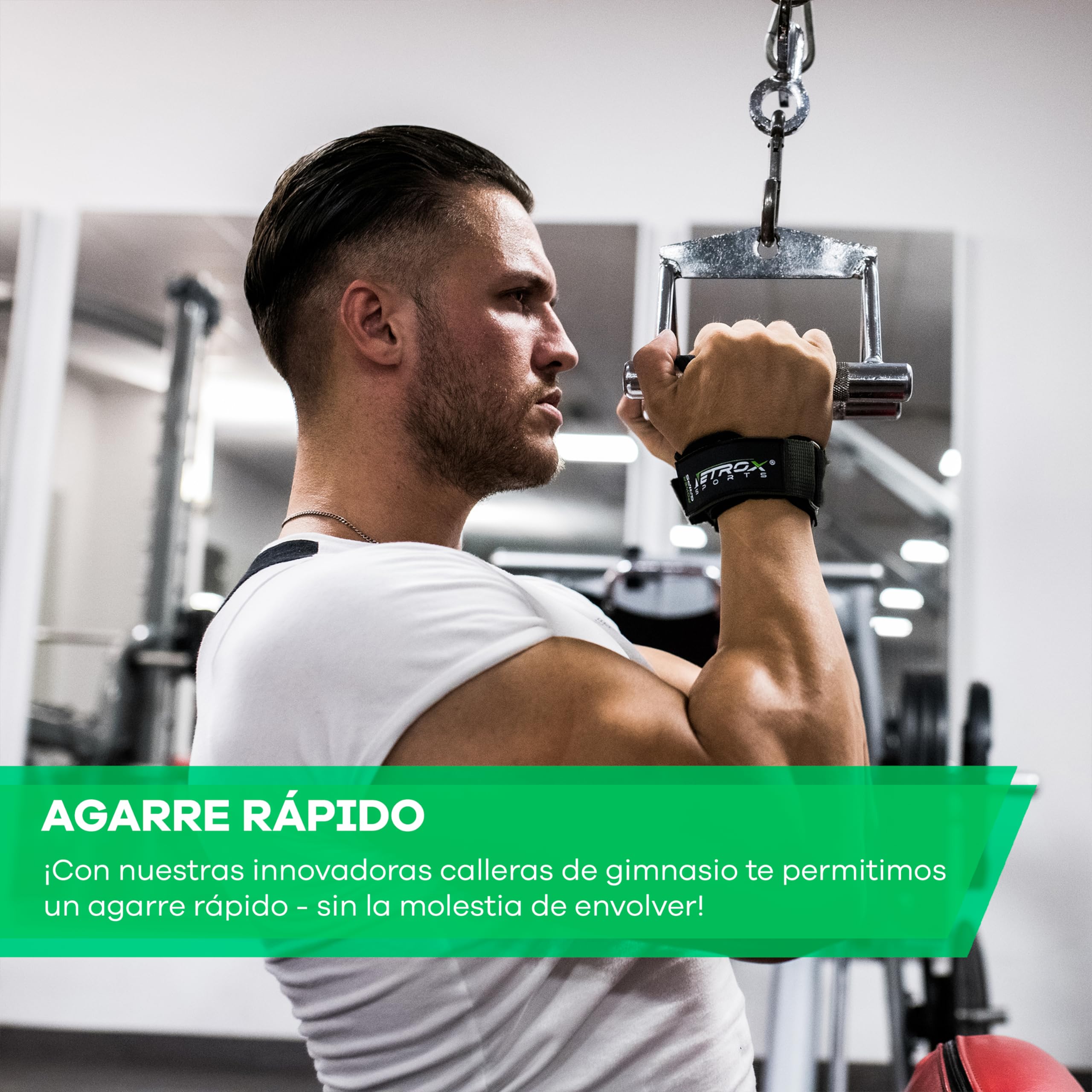 NetroxSports® Power Grips - Lifting Straps Powerlifting - Levantamiento de Pesas - Correas - Agarres para Gym - Agarraderas Gimnasio - Peso Muerto - Bodybuilding Fitness Gimnasio - Mujeres y Hombres