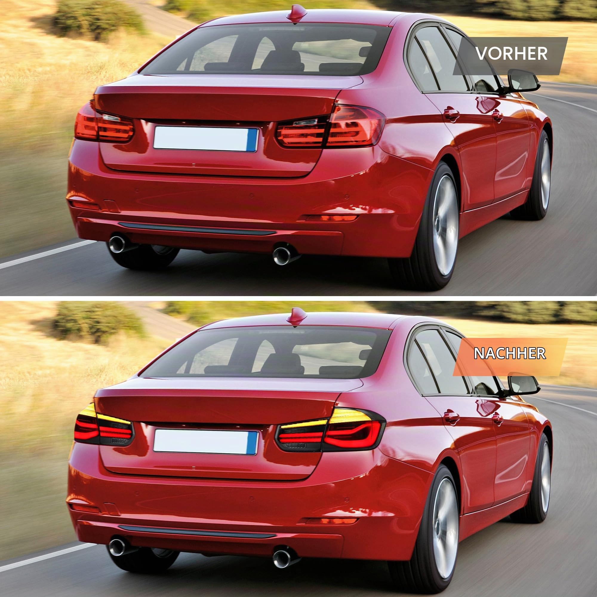 VLAND Rückleuchten Kompatibel für 3er F30 F80 M3 2012-2018 [Nicht für F31/F34], Mit E-Prüfzeichen,1 Satz (Schwarz)