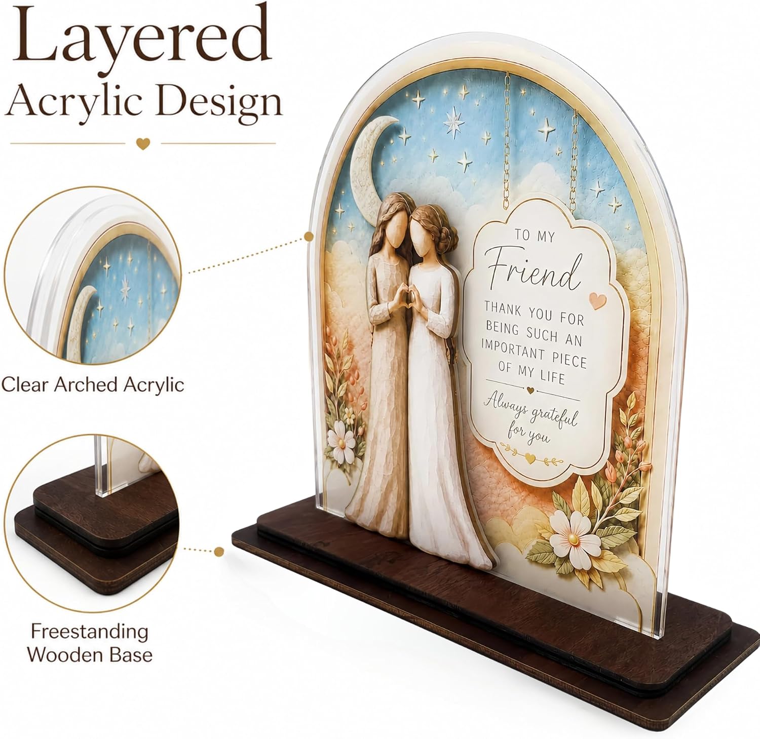 Best Friend Birthday Gift for Women, Friendship Gifts for Women