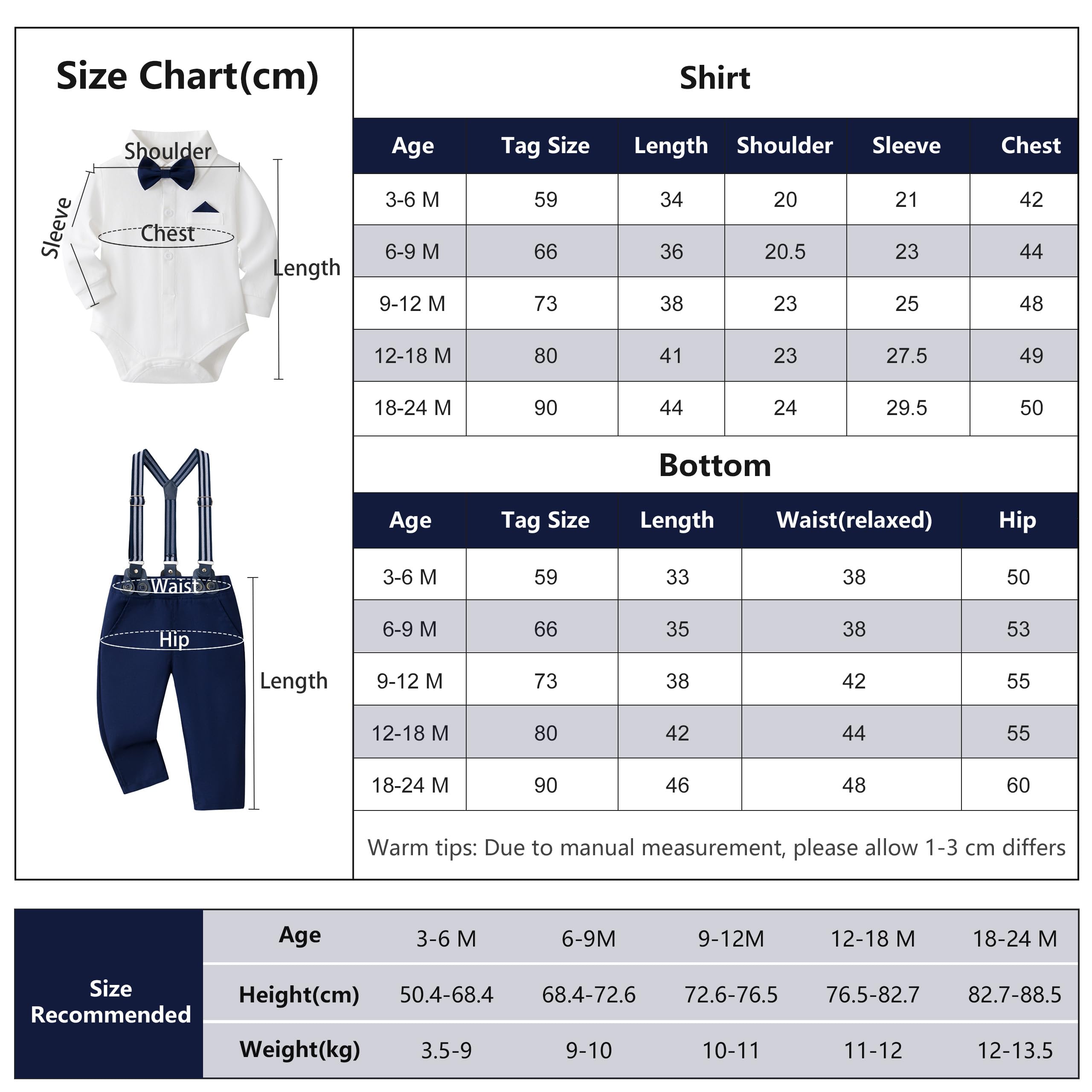 Volunboy Baby Jungen Anzug Set Bekleidung Hemd mit Fliege + Hosenträger Hosen Strampler Anzug