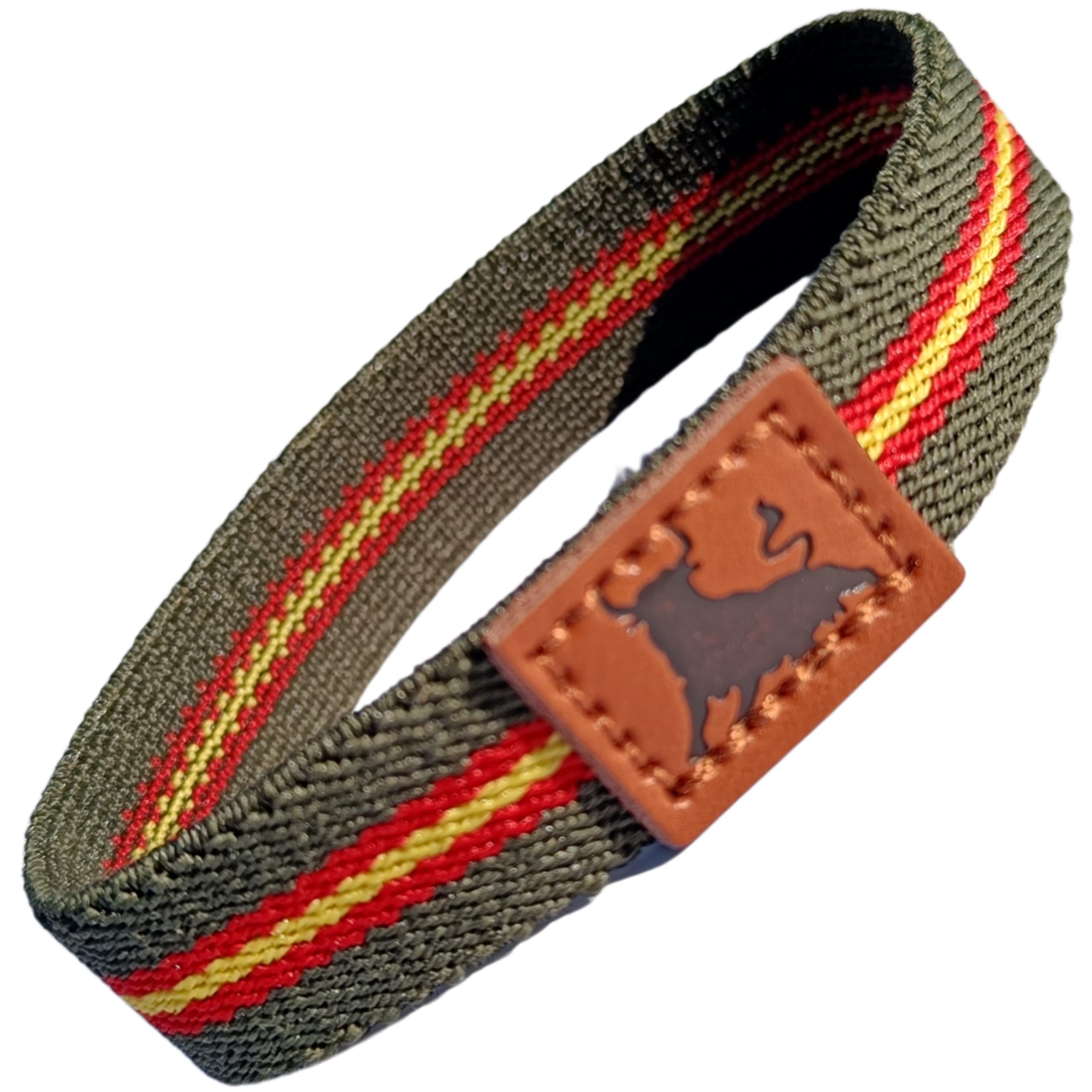 BRICOGAMO PULSERA ESPAÑA hombre con bandera, cinta de tela y goma, llaveros personalizados para mujer, regalos para hombres originales, virgen del pilar, vox, guardia civil, cuero, hilo plata, nauticas, acero
