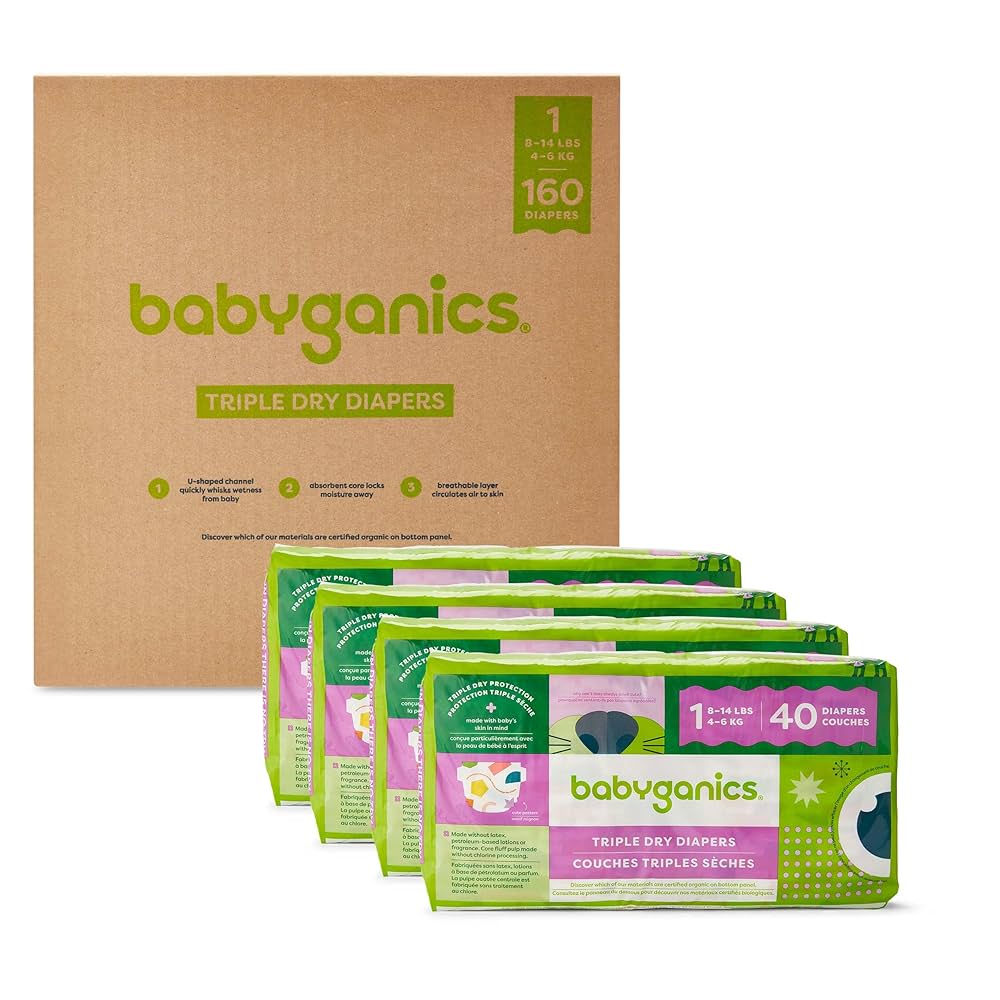 babyganics-ultra-absorbent-diapers.jpg Ultra absorbent Babyganics diapers size 1 for newborns