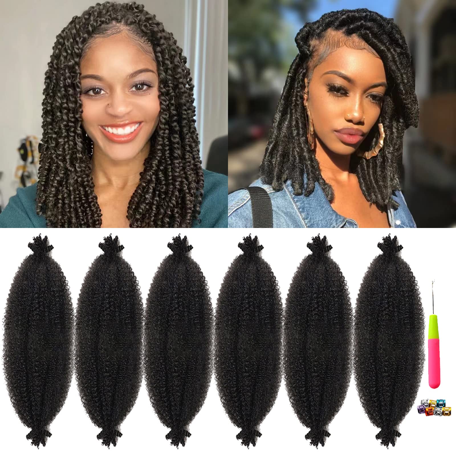 Marley Twist Braiding Hair - 18 Inch Spring Twist Hair for Soft Locs & Kinky Twist Hair Extensions