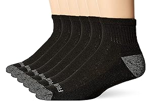 Fruit of the Loom Men's Ankle Socks 6-Pack (Shoe Size: 6-12, Black)