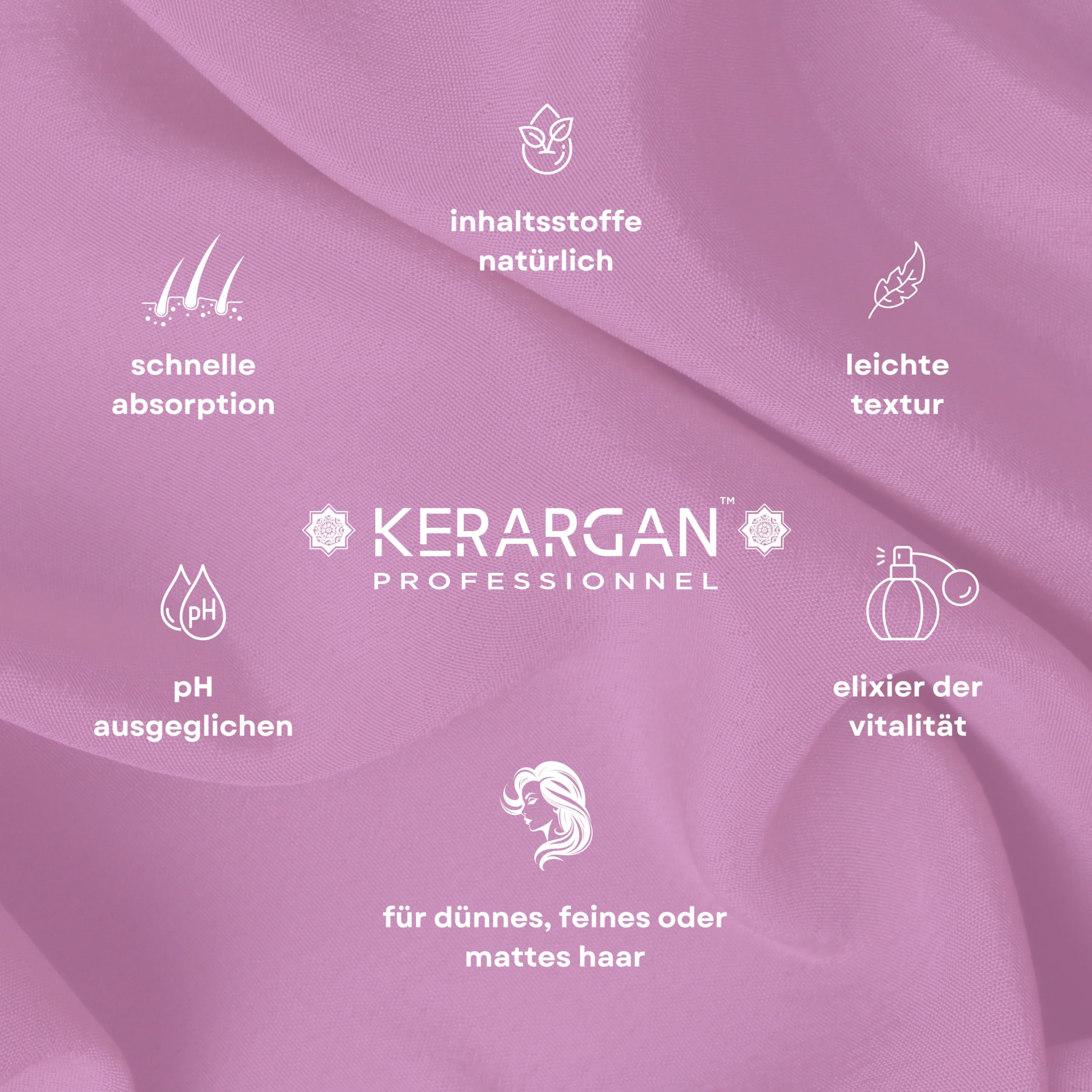Kerargan - Trio Volumen Shampoo, Conditioner & Maske mit Biotin & Kollagen - für flaches, dünnes und mattes Haar - Ohne Sulfate, GVO, Silikon, Mineralöl - 3x500ml+1x100ml | Shampoo, Conditioner und Haarmaske, Volumenroutine zum Reinigen, Entwirren und Stä
