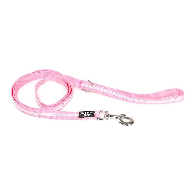 Julius-K9 216-NL-1,8-PN Correa Tubular de IDC con Asa y Anillo en D, 1.8 M x 19 mm, Rosa