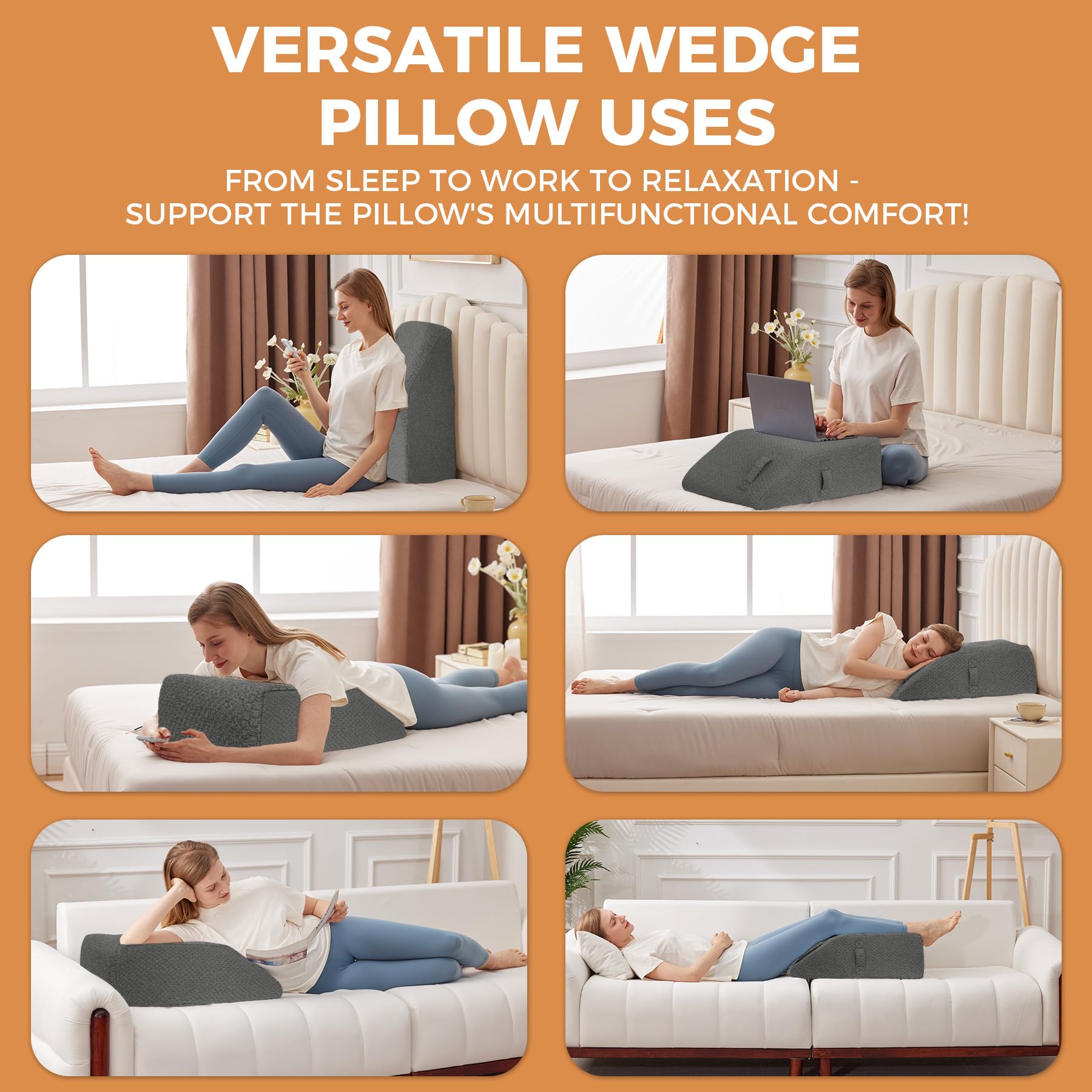 BIEEZZK Almohada elevadora de piernas, almohadas de elevación de piernas para después de la cirugía, hinchazón, almohada de elevación de la circulación sanguínea, almohada de pierna para aliviar el