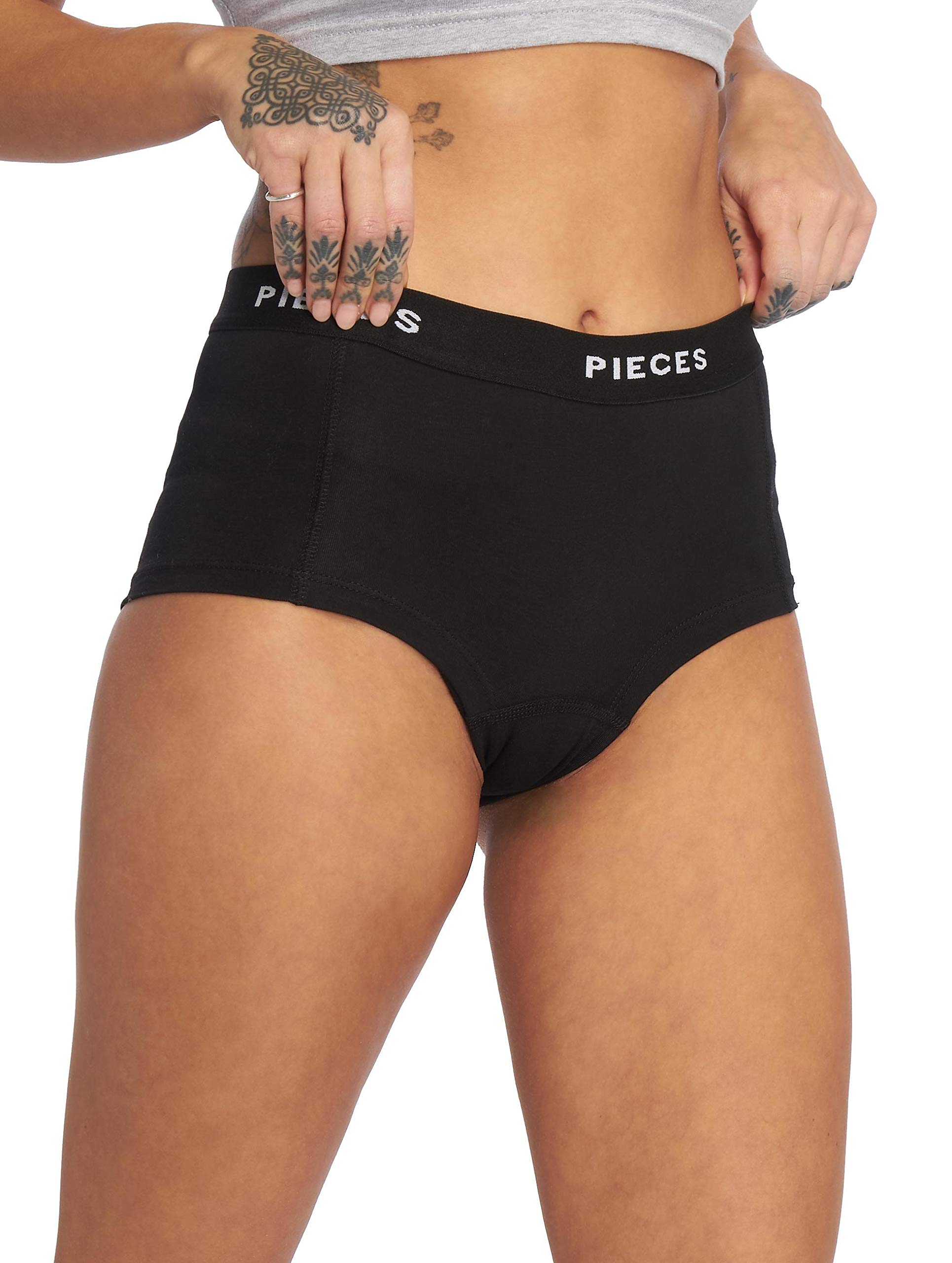 PIECES Boxer Shorts PCLOGO – Confezione Da 4 – Mutande Donna In Cotone Biologico E Elastan - 2