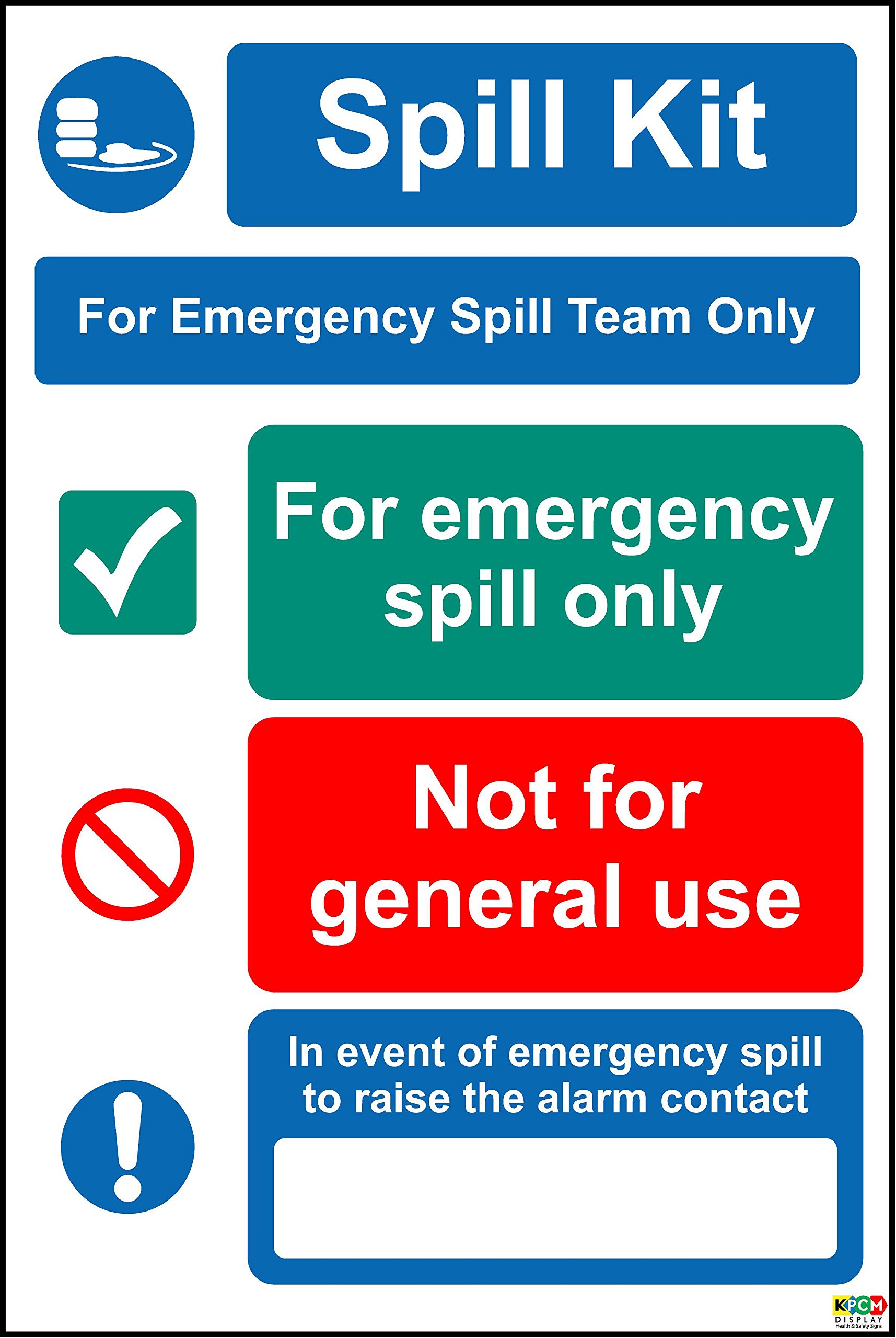 Buy Spill Kit for Emergency Spill Team Only Sign Self Adhesive