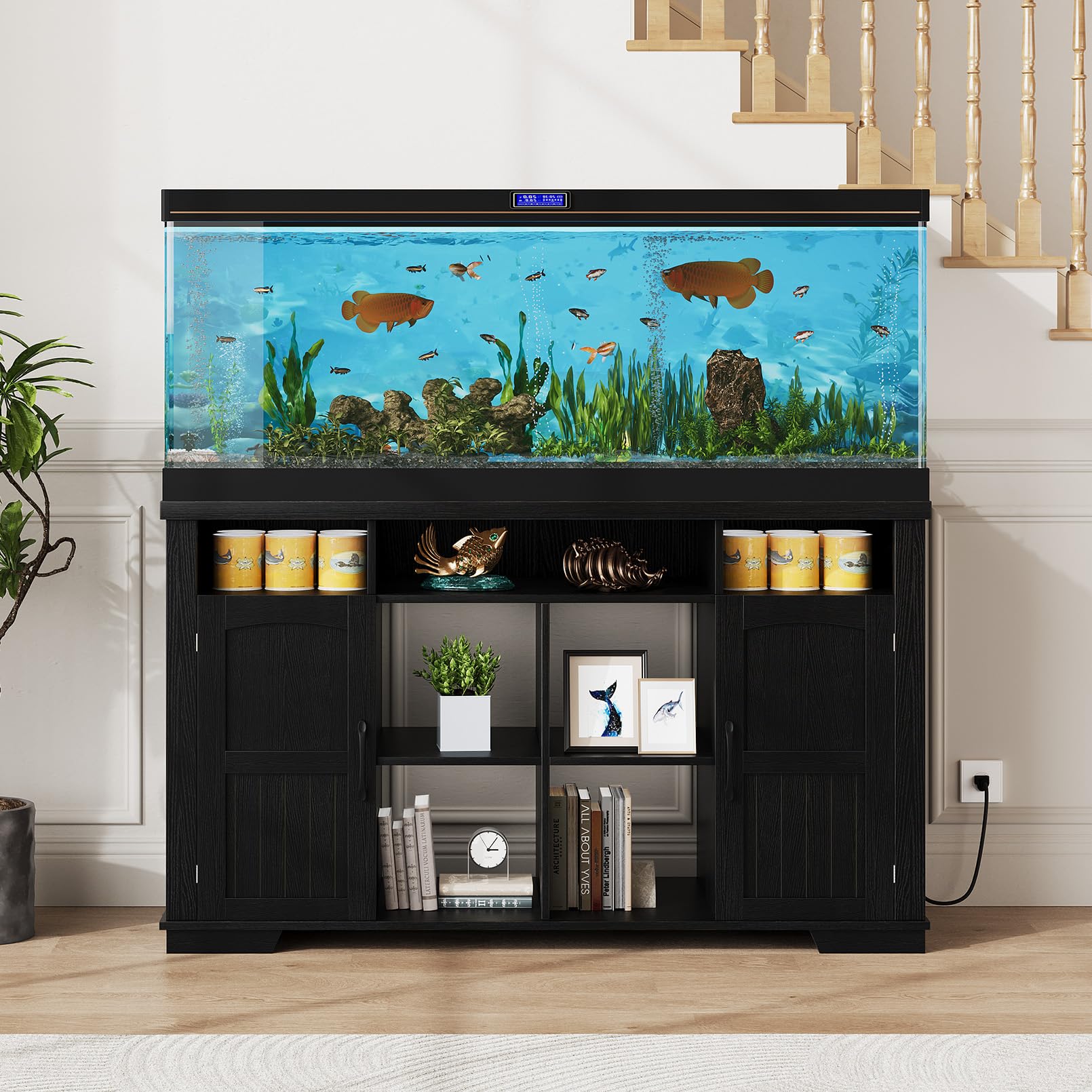 Amazon.com : 55-75 Gallon Fish Tank Stand with Power Outlet, Farmhouse 75 Gallon Aquarium Stand with Cabinet for Fish Tank Accessories Storage, Shelf, for Turtle Tank, Reptile Terrarium, 1000 LBS (Black-1) : Pet Supplies Amazon.com : 55-75 Gallon Fish Tank Stand with Power Outlet, Farmhouse 75 Gallon Aquarium Stand with Cabinet for Fish Tank Accessories Storage, Shelf, for Turtle Tank, Reptile Terrarium, 1000 LBS (Black-1) : Pet Supplies