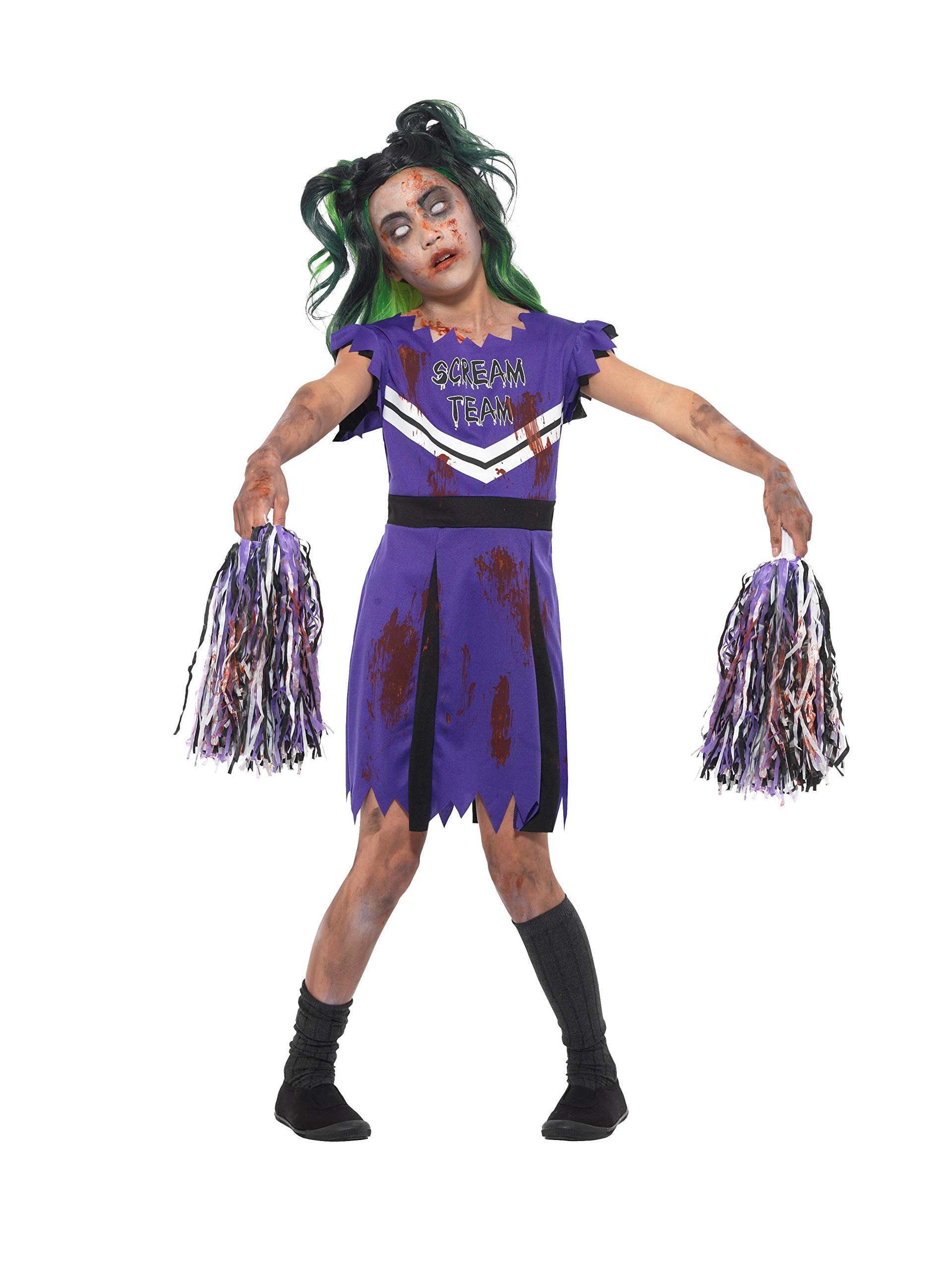 Smiffy's Dark Cheerleader Costume, Purple/Black, Small, 49832S