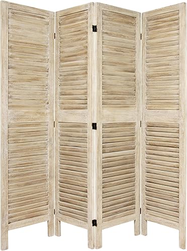 Red Lantern Divisor veneciano clásico de 5 12 pies de alto, color blanco quemado, 4 paneles