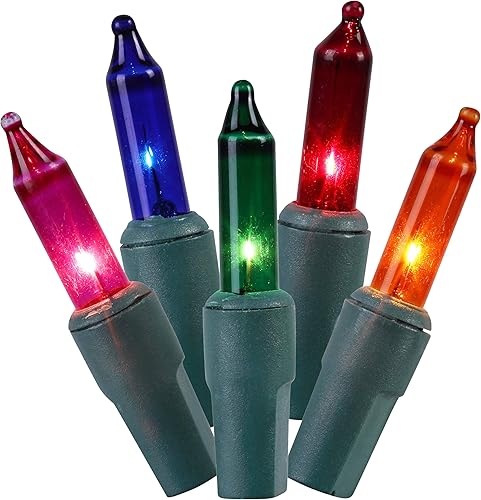 Holiday Time - 300 miniluces multicolor - Cable verde - Interior/exterior - Longitud iluminada 59 pies - 62.5 pies de largo (62.3 ft)