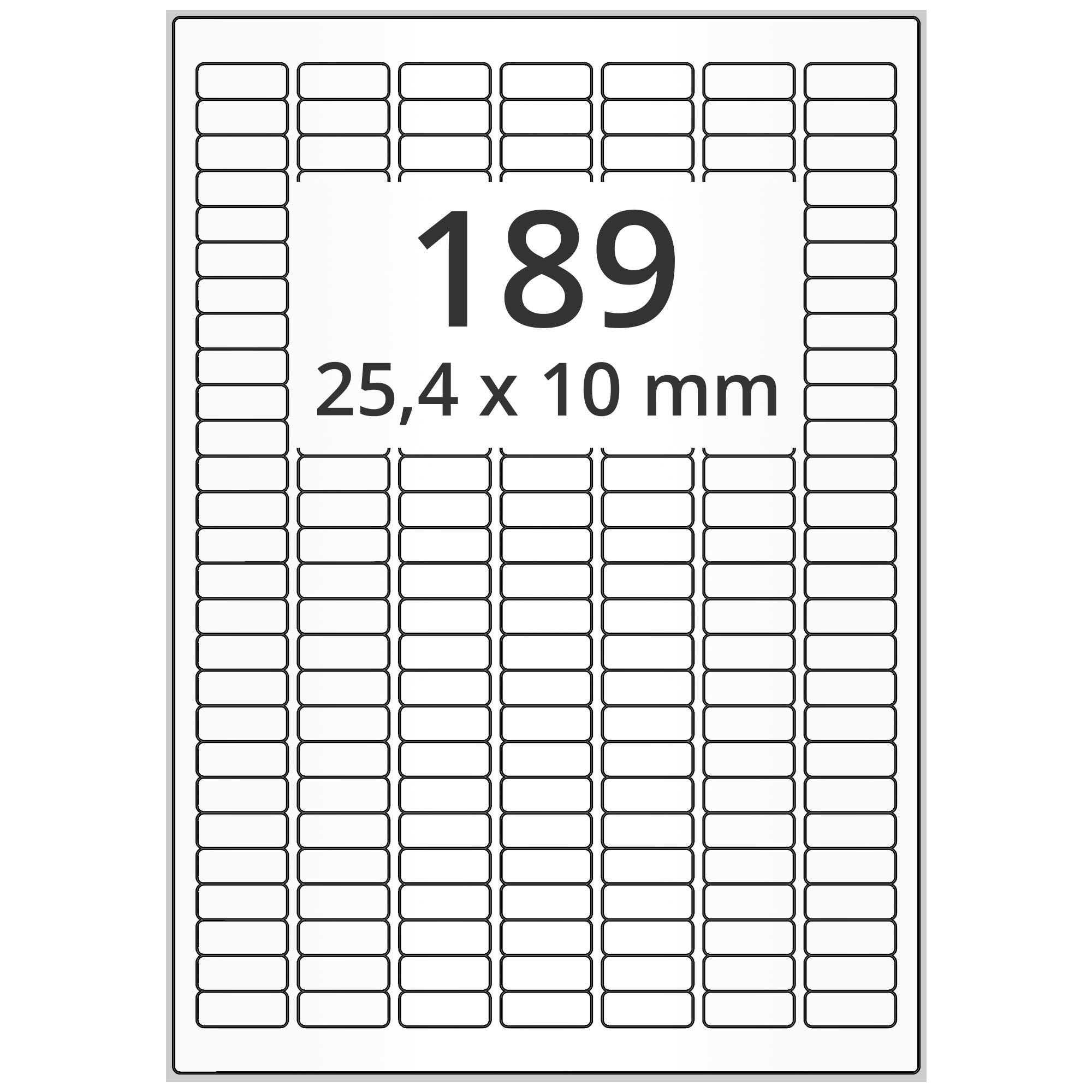 Labelident Laser-Etiketten auf A4 Bogen, weiß - 25,4 x 10 mm - 94.500 Papier Aufkleber auf 500 Blatt, selbstklebende Universal Klebeetiketten