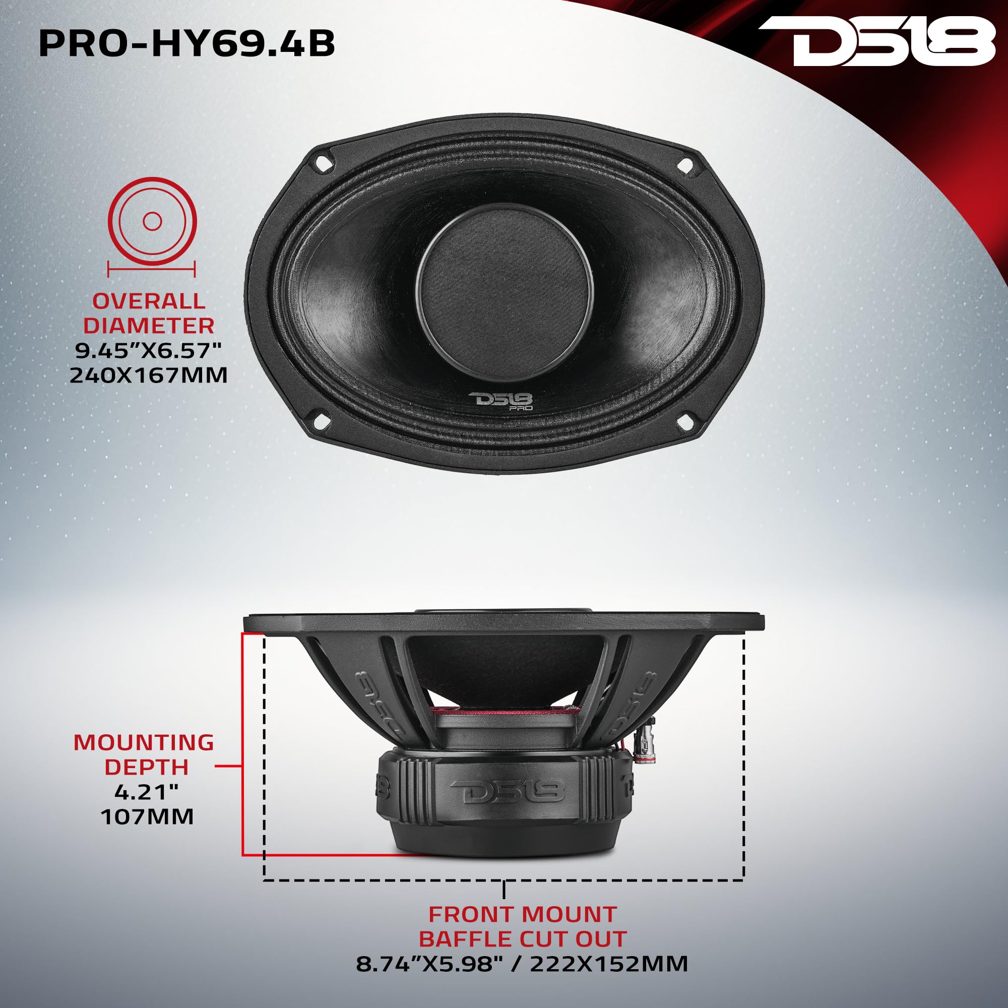 Amazon.co.jp: DS18 PRO-HY69.4B 6x9 防水ハイブリッドミッドレンジ