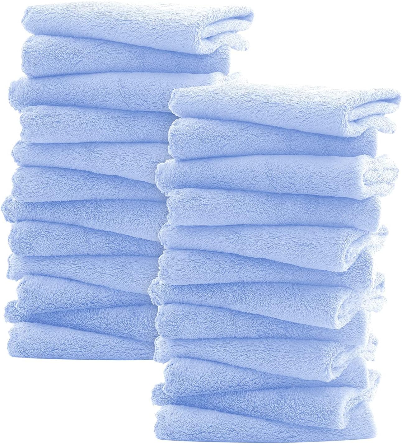 Irwsewiee Baby Washcloths, 24 Pack 12 x 12 Inches Coral Fleece