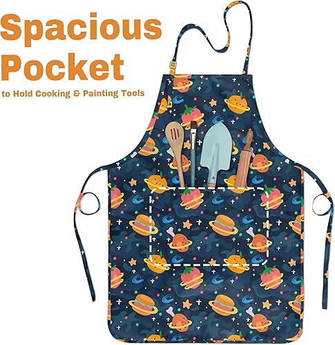 Miniatura 4 de Delantal de arte para niñas, delantal para niños pequeños, delantal para niños, pintura de chef, delantales para niños para cocinar, a prueba de