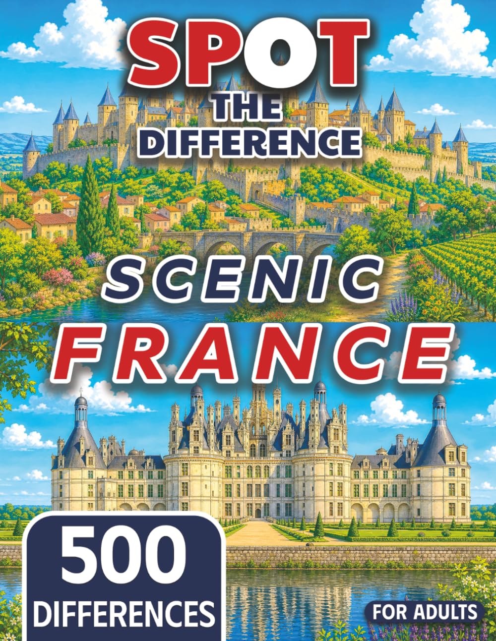 Spot the Difference for Adults: Scenic France (The Mega Spot the Difference Series)